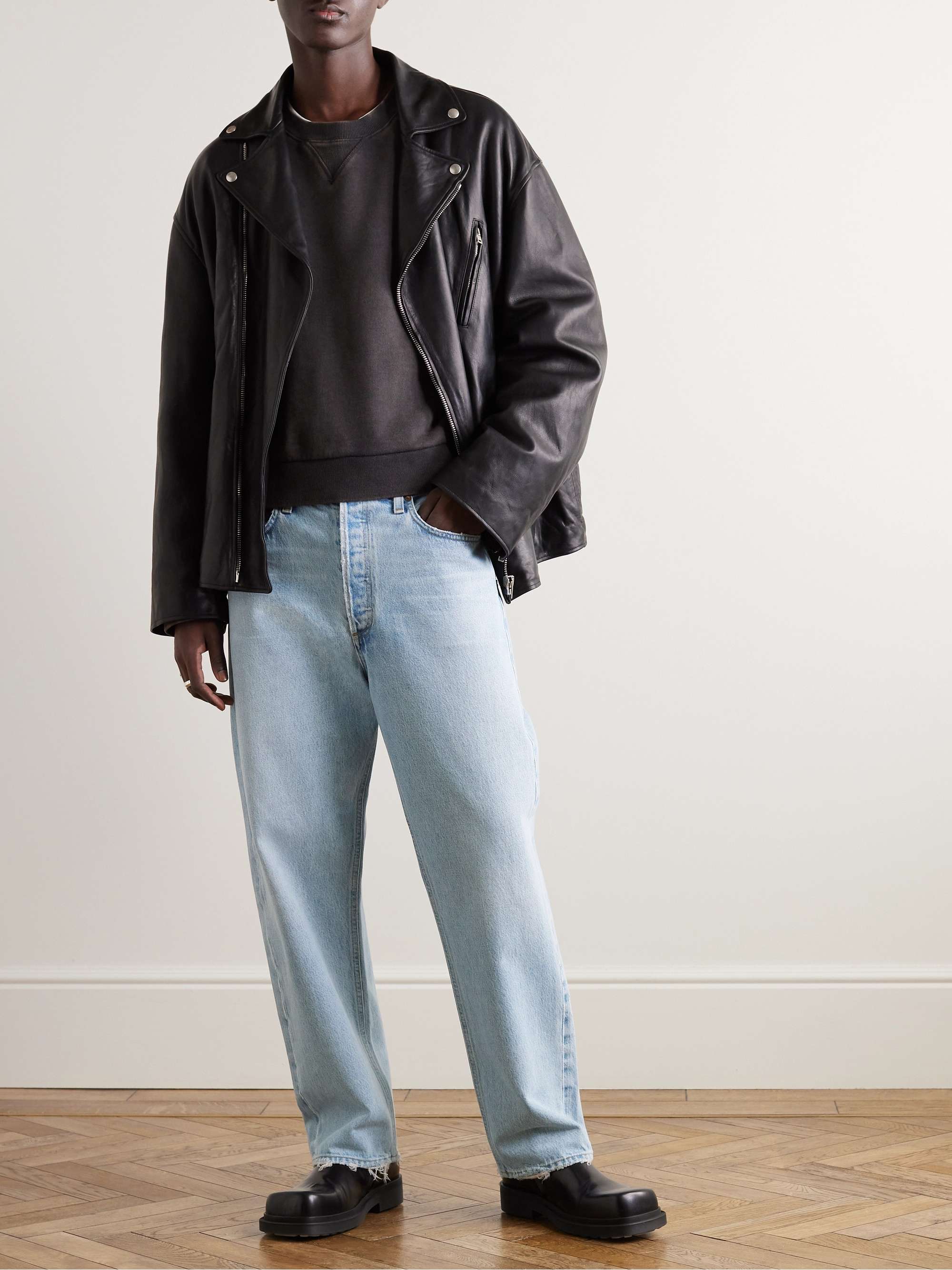 90's Straight-Leg Distressed Jeans view