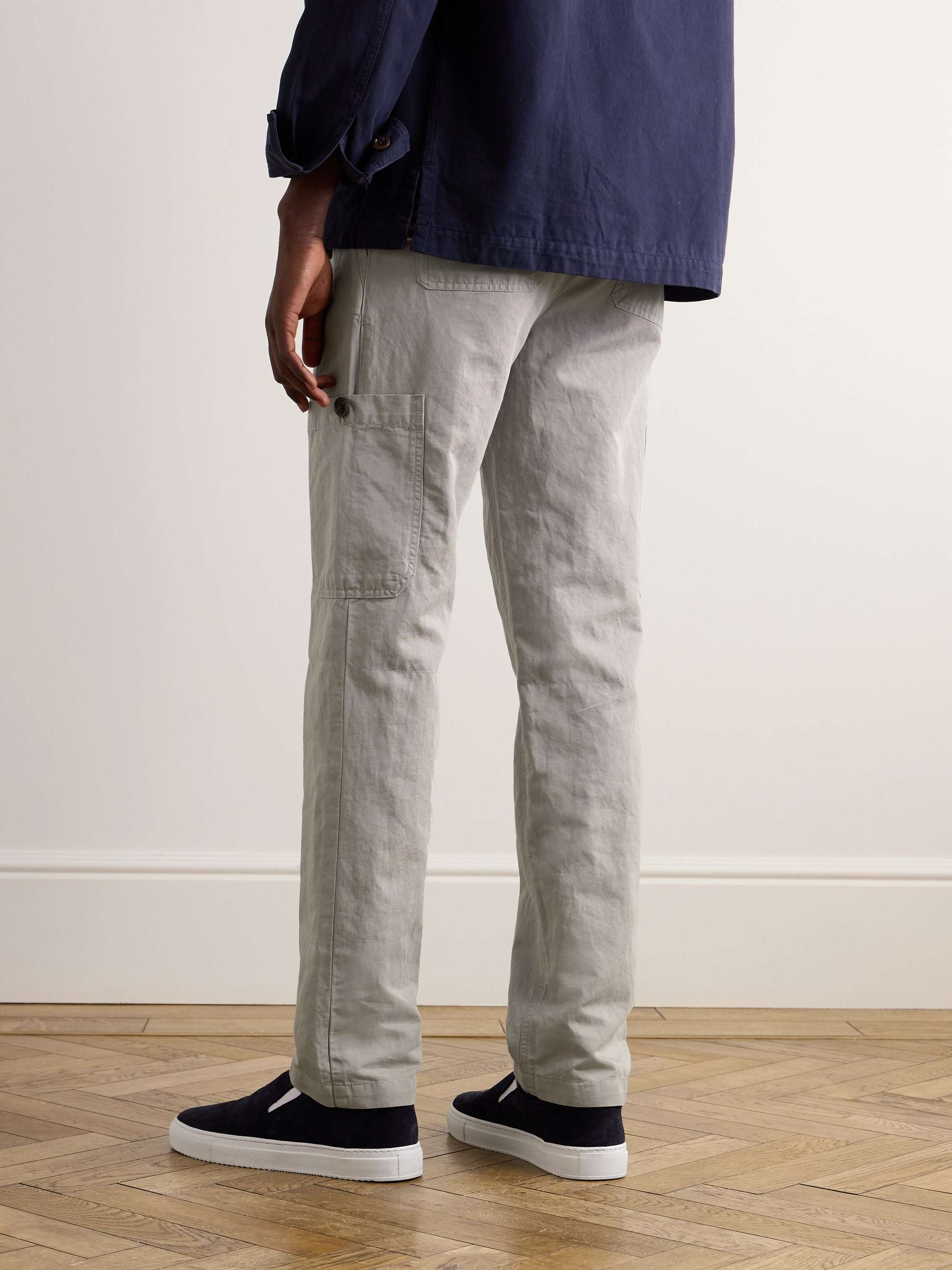 Samuel Straight-Leg Garment-Dyed Cotton-Twill Cargo Trousers view