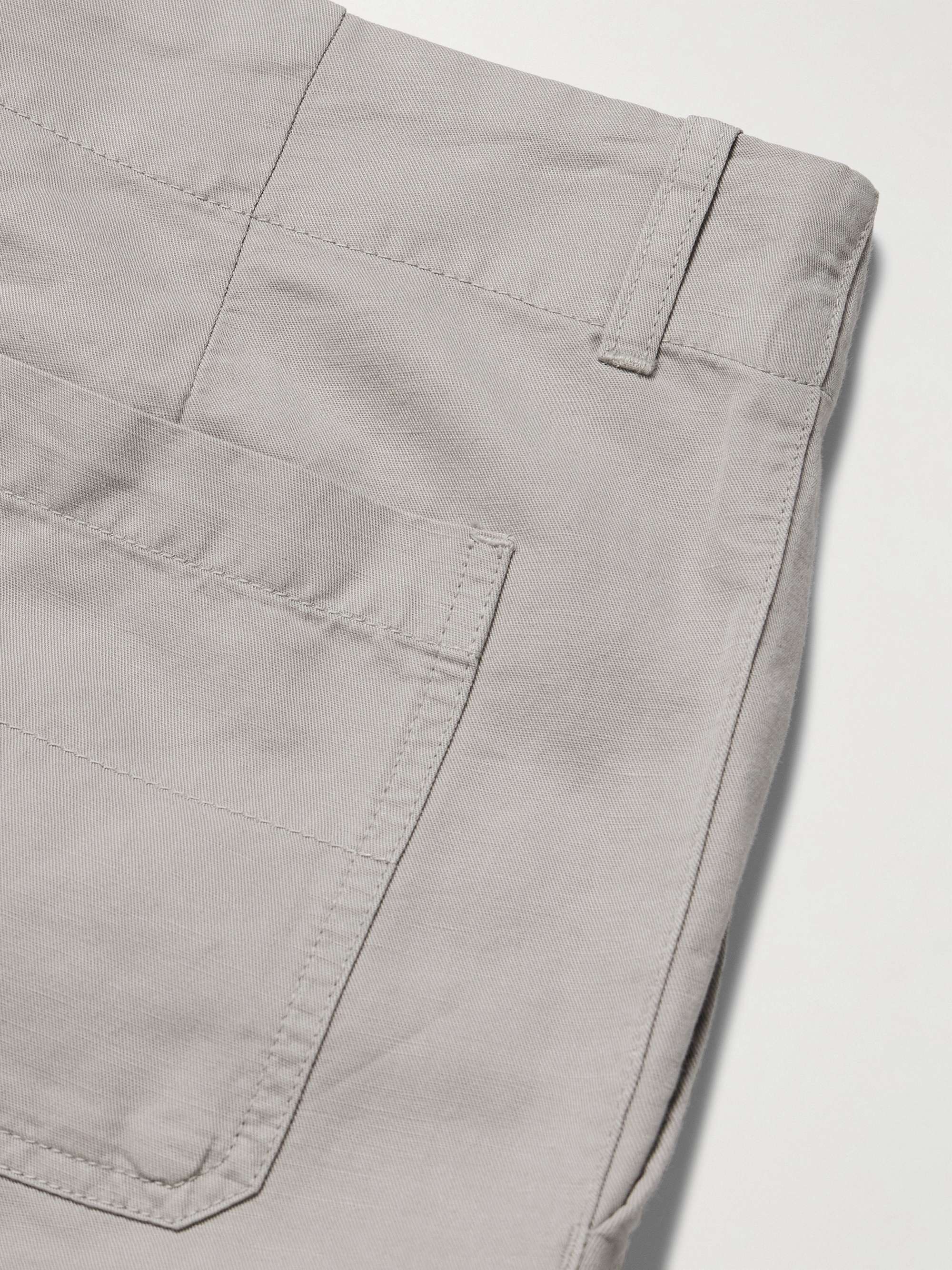 Samuel Straight-Leg Garment-Dyed Cotton-Twill Cargo Trousers view