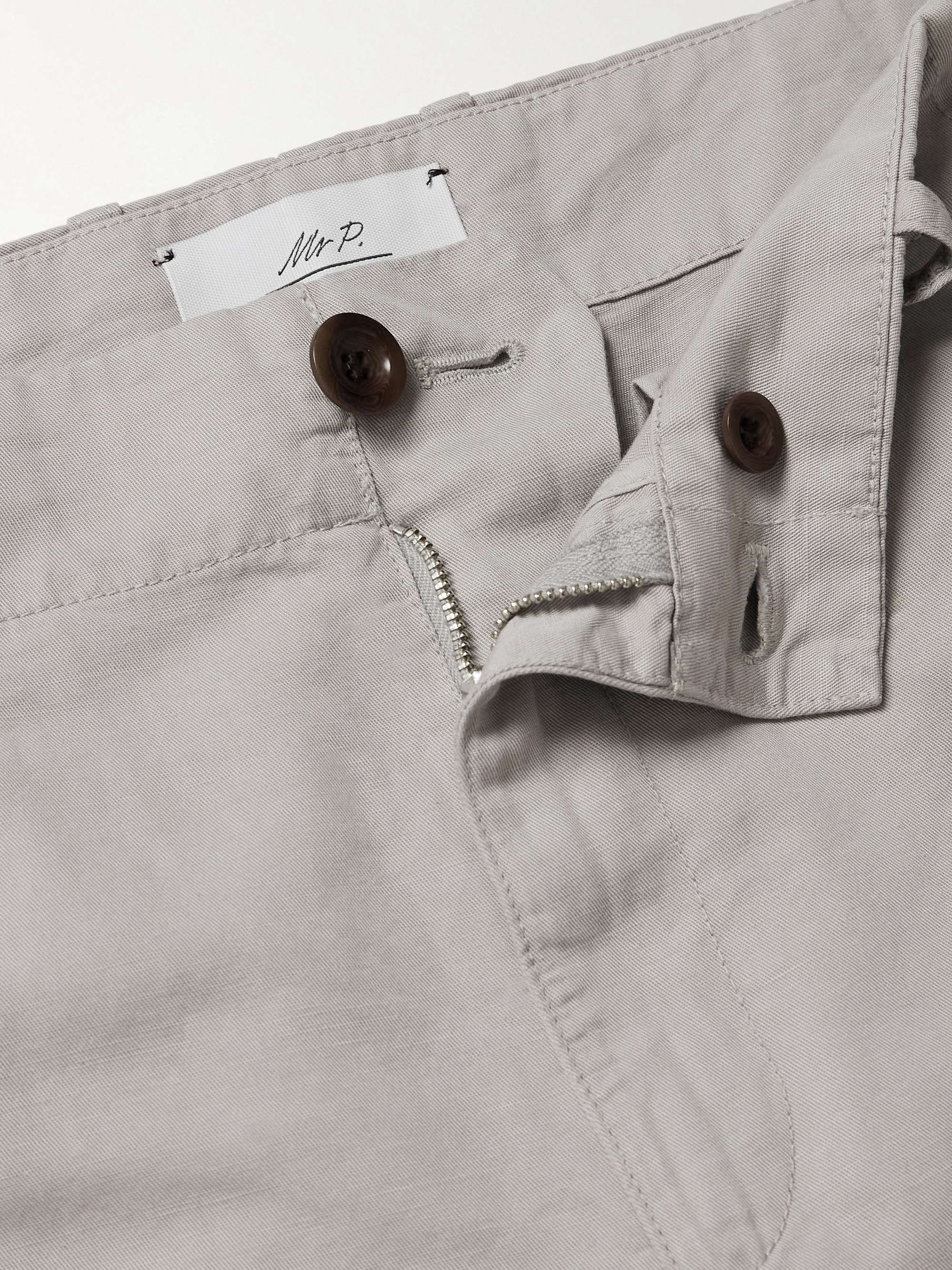 Samuel Straight-Leg Garment-Dyed Cotton-Twill Cargo Trousers view