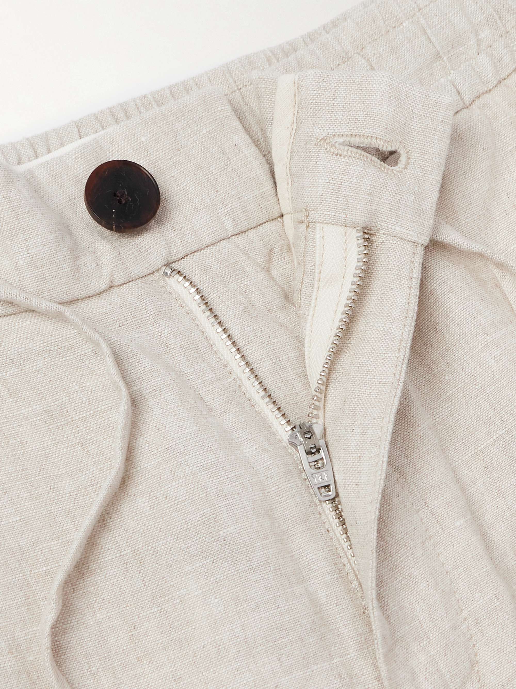 Tapered Linen Drawstring Cargo Trousers view
