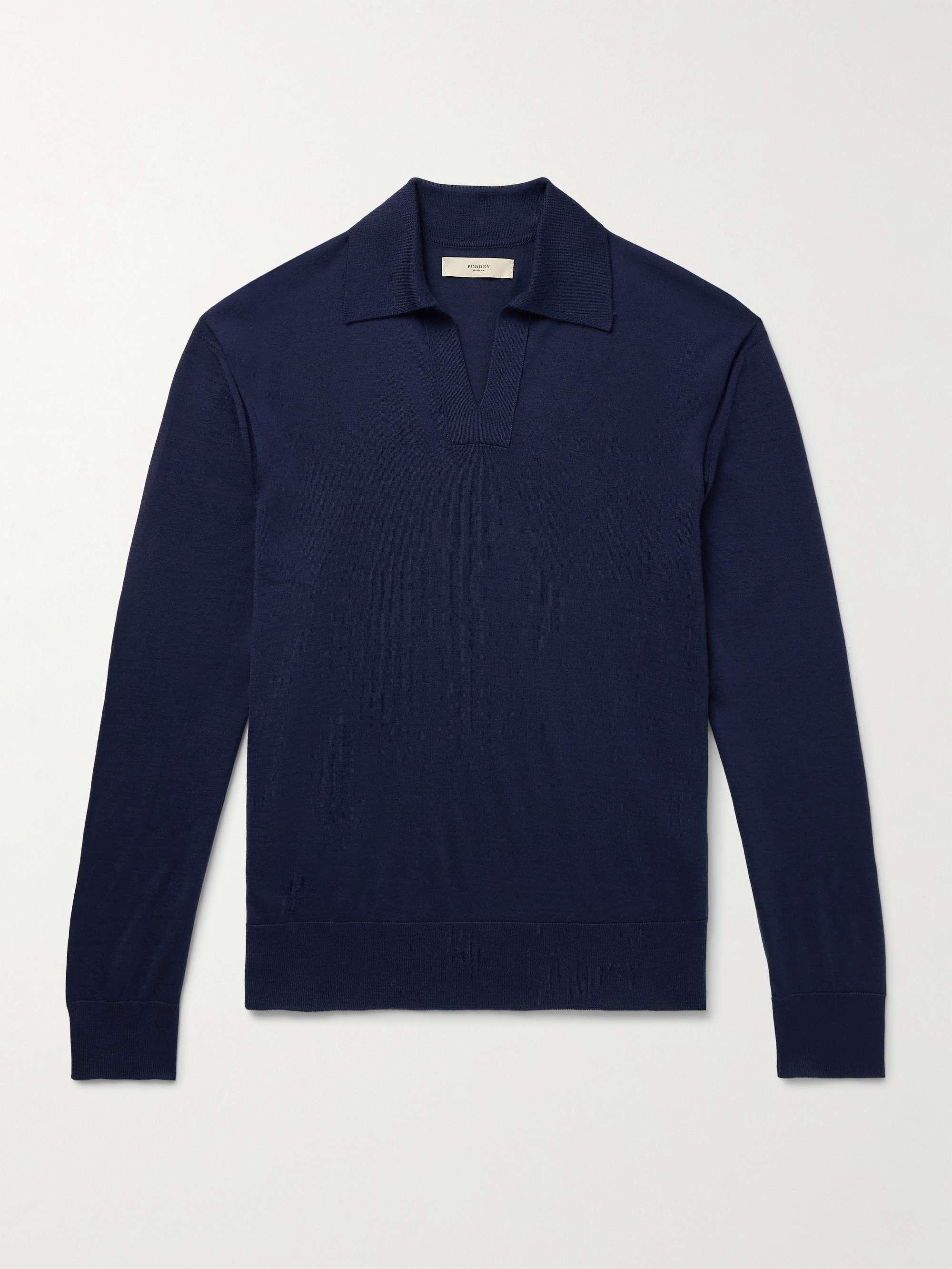 Duke Slim-Fit Worsted Cashmere Polo Sweater view
