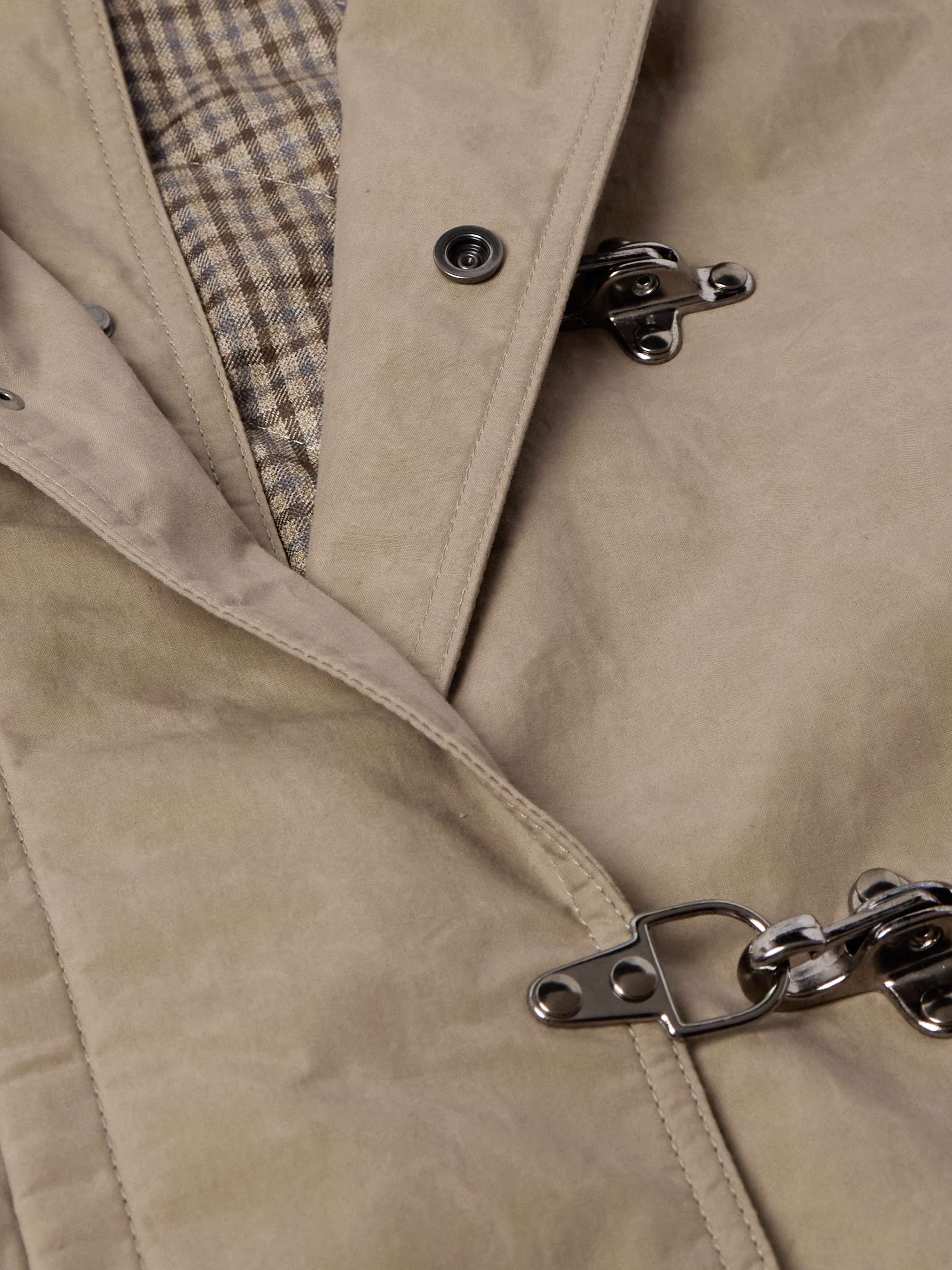 Latch Corduroy and Leather-Trimmed Cotton-Canvas Coat view
