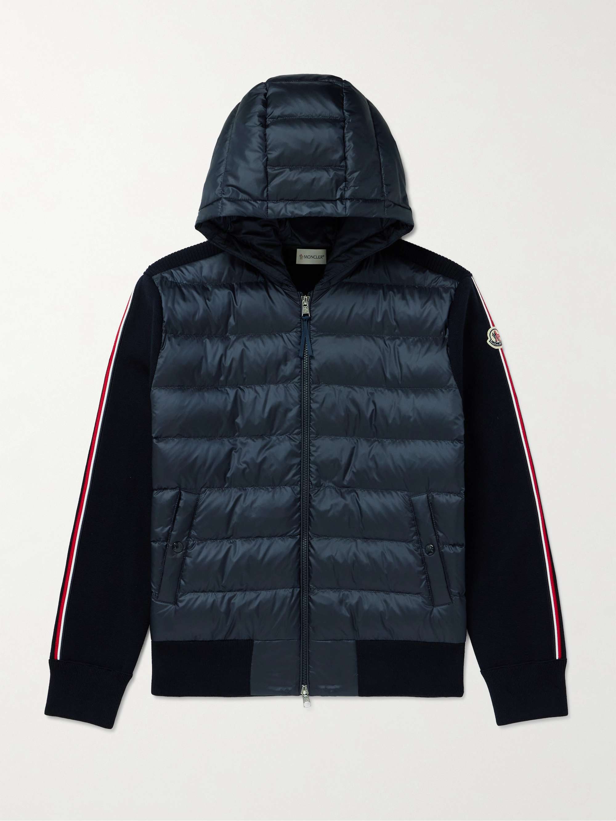 Logo-Appliquéd Virgin Wool and Quilted Shell Down Cardigan view