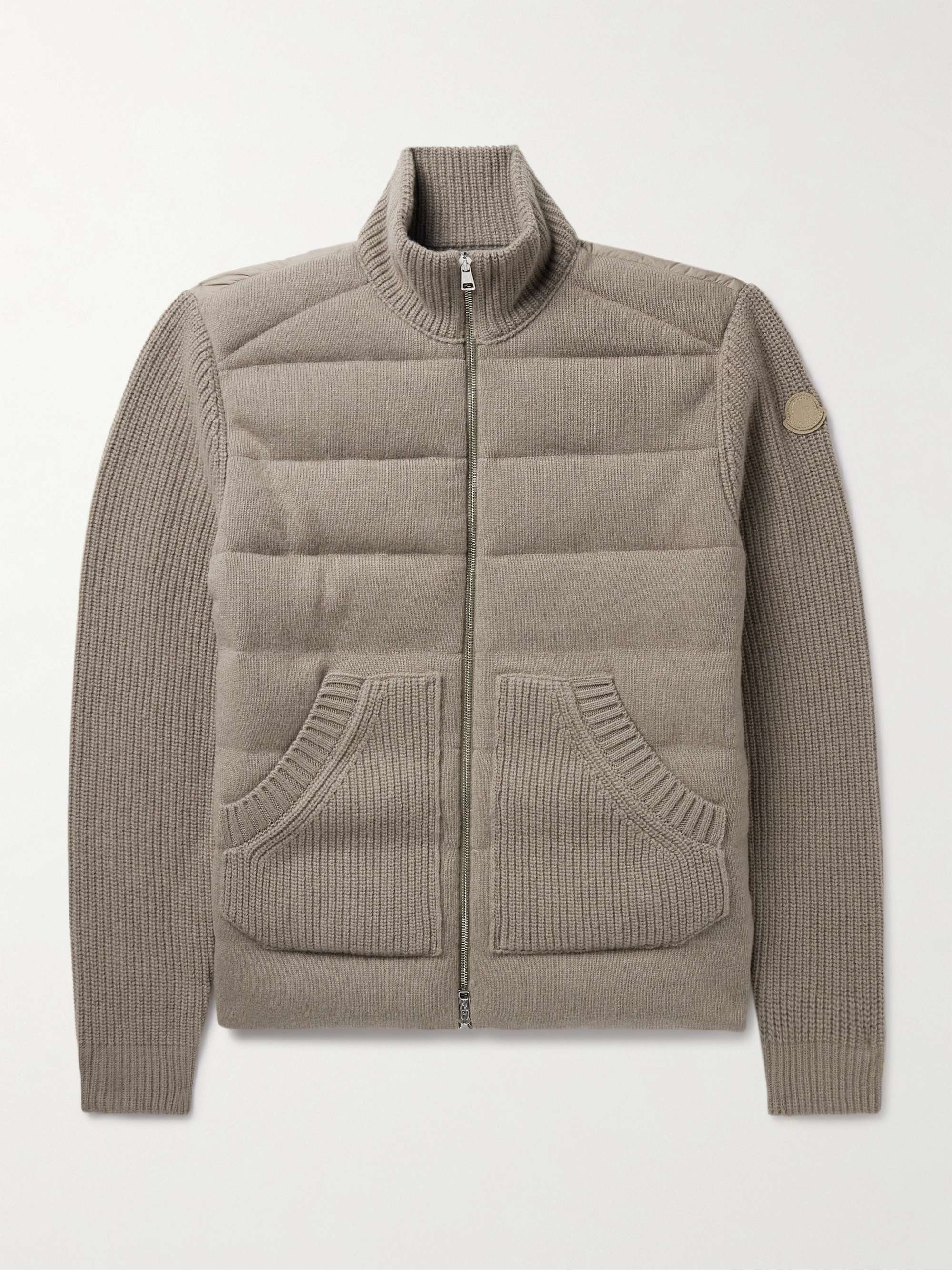Panelled Virgin Wool and Cashmere-Blend and Shell Down Jacket view