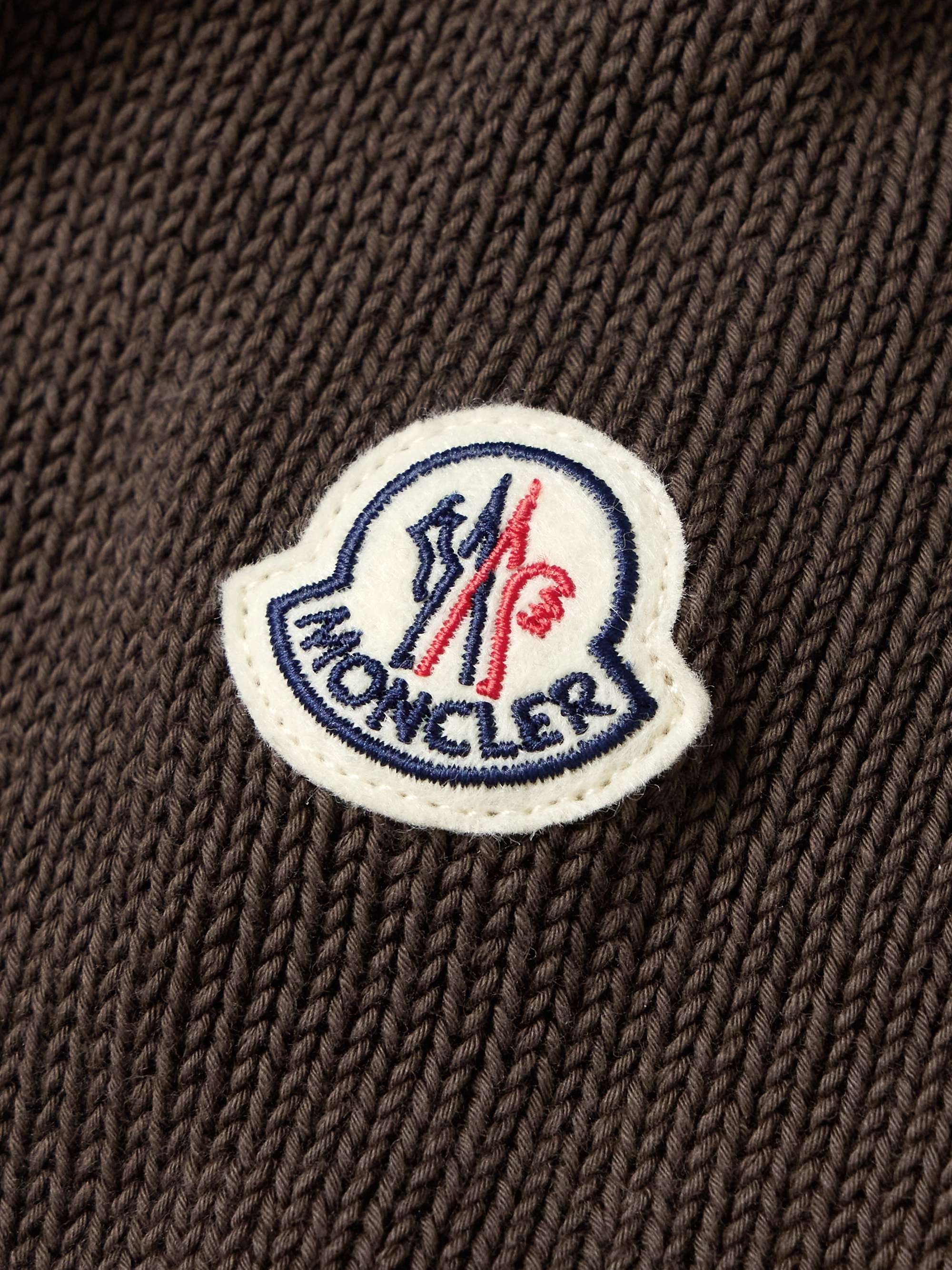 Logo-Appliquéd Ribbed Cotton and Quilted Shell Down Cardigan view