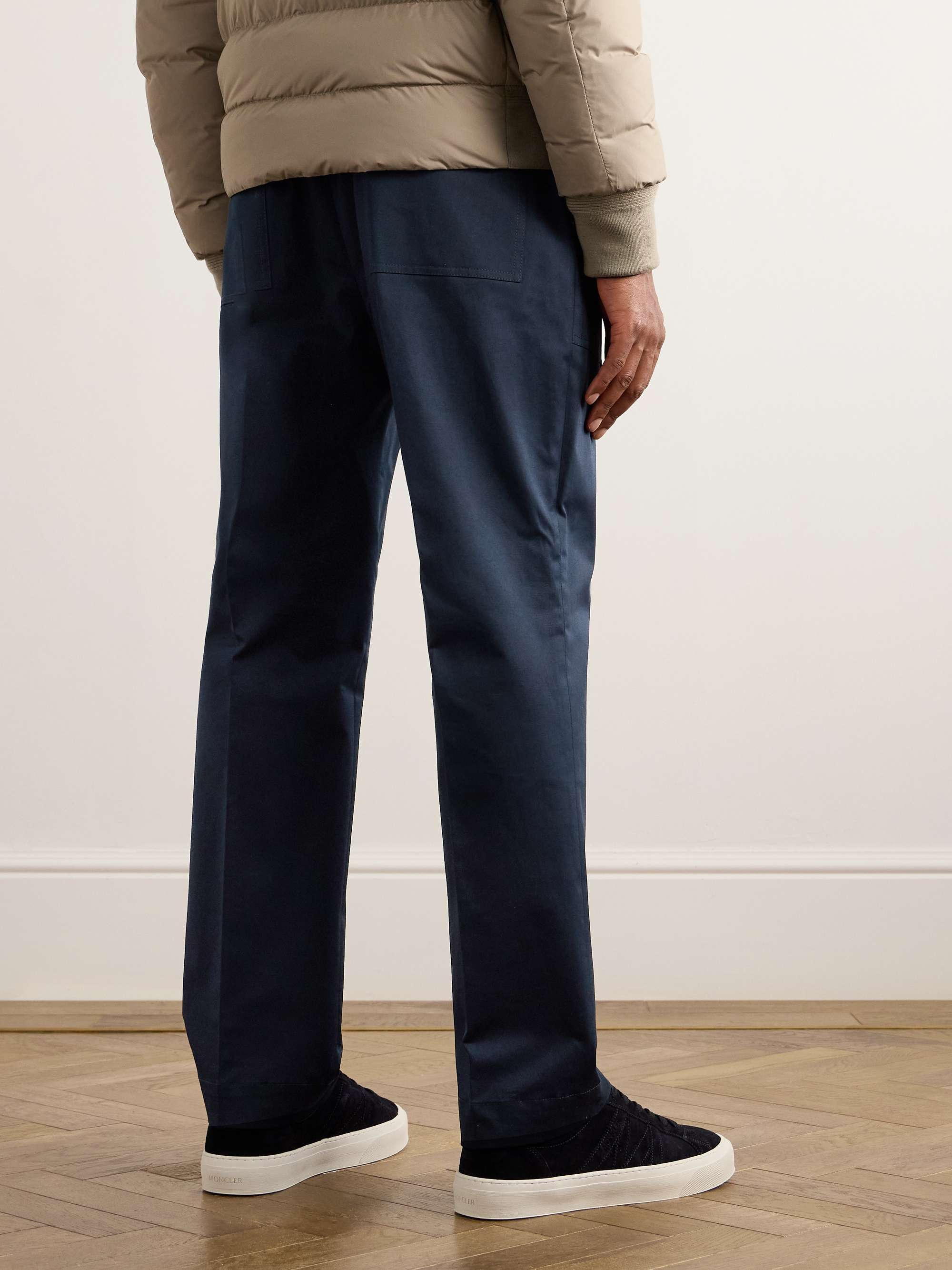 Tapered Cotton-Blend Gabardine Trousers view