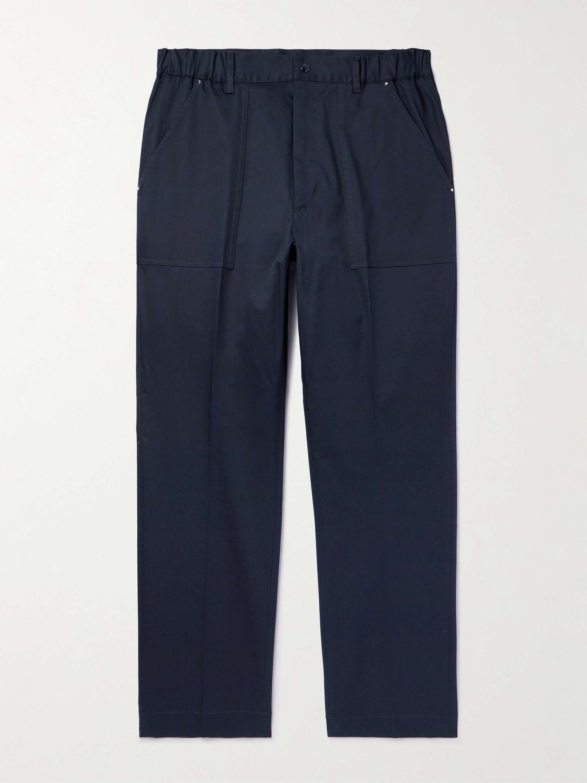 Tapered Cotton-Blend Gabardine Trousers view