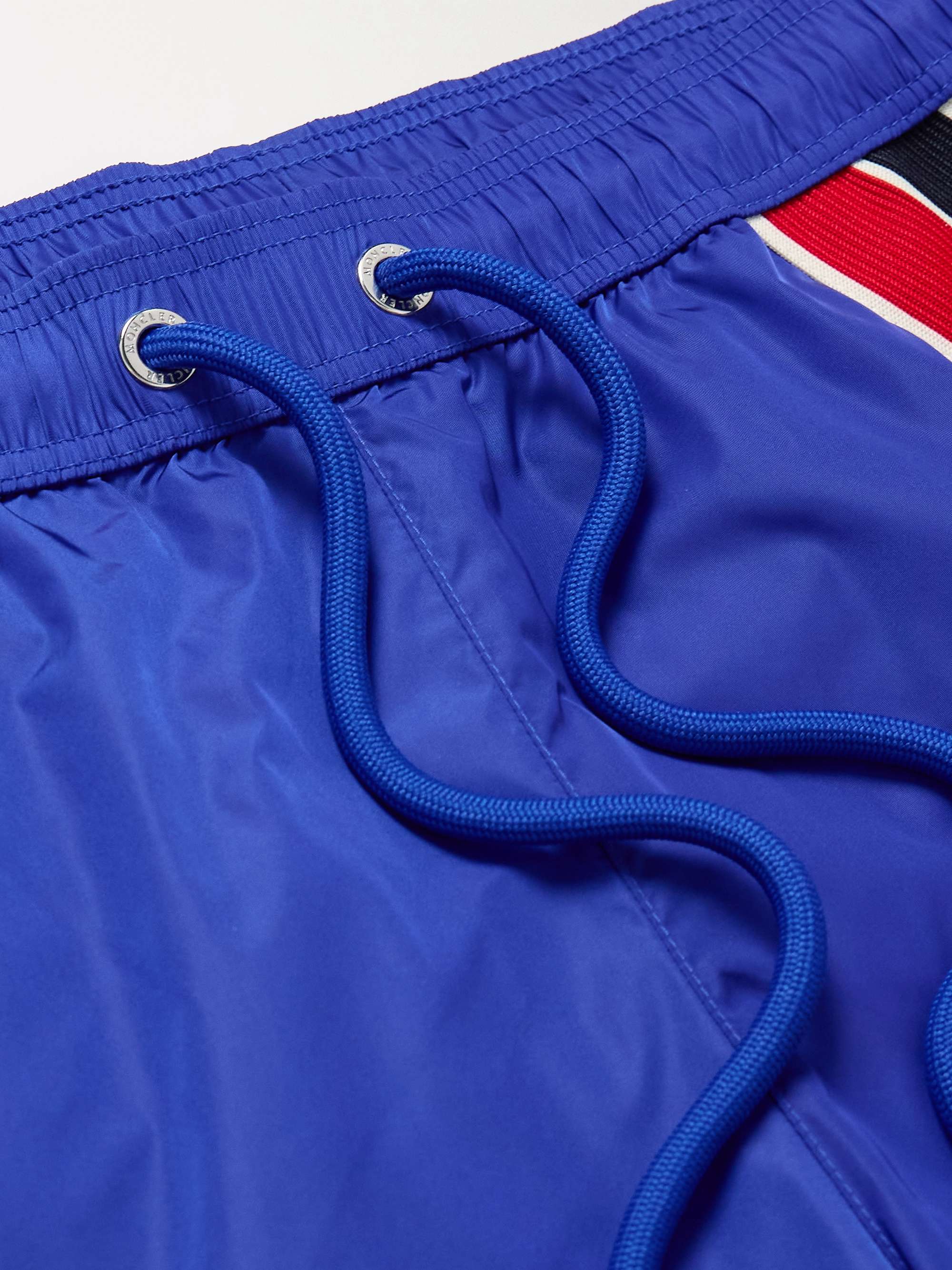 Straight-Leg Mid-Length Logo-Appliquéd Striped Recycled Swim Shorts view