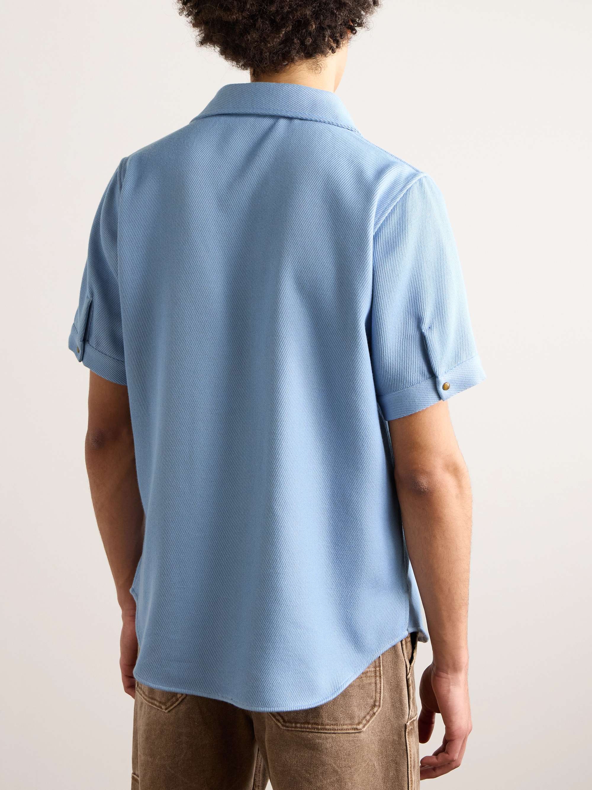 Cashmere and Cotton-Blend Denim Shirt view