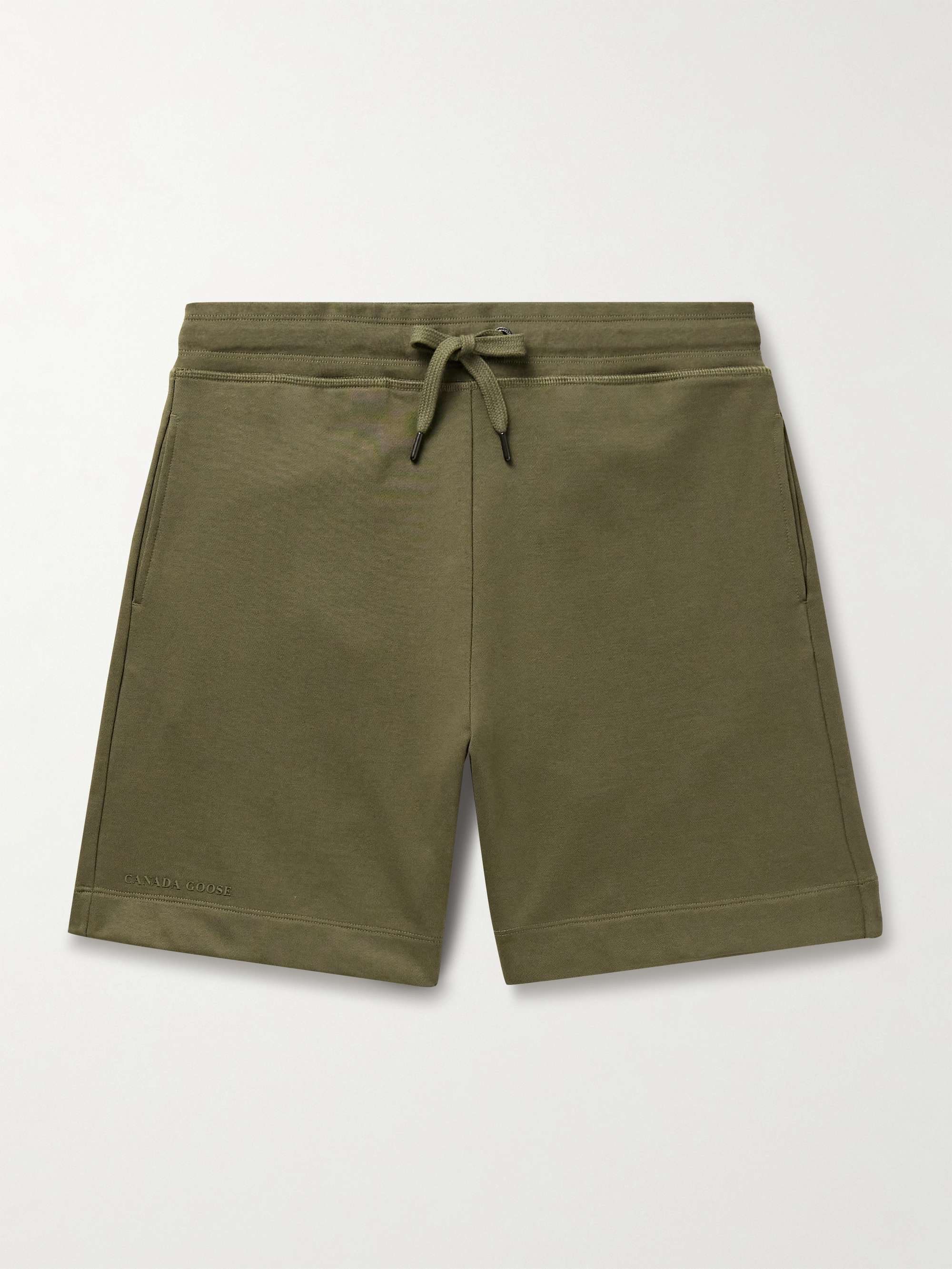 Huron Straight-Leg Logo-Appliquéd Cotton-Jersey Drawstring Shorts view