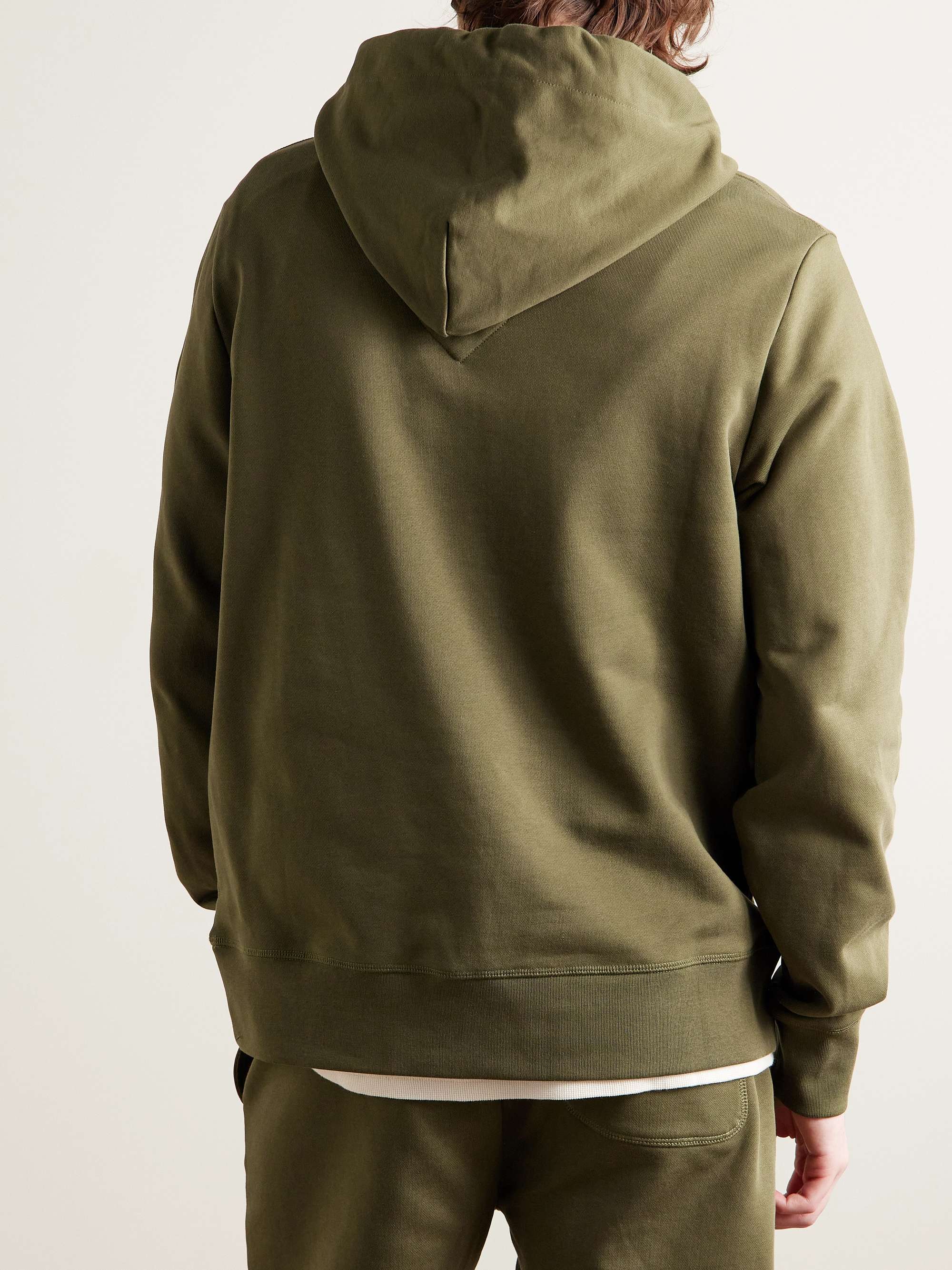 Huron Logo-Appliquéd Cotton-Jersey Hoodie view