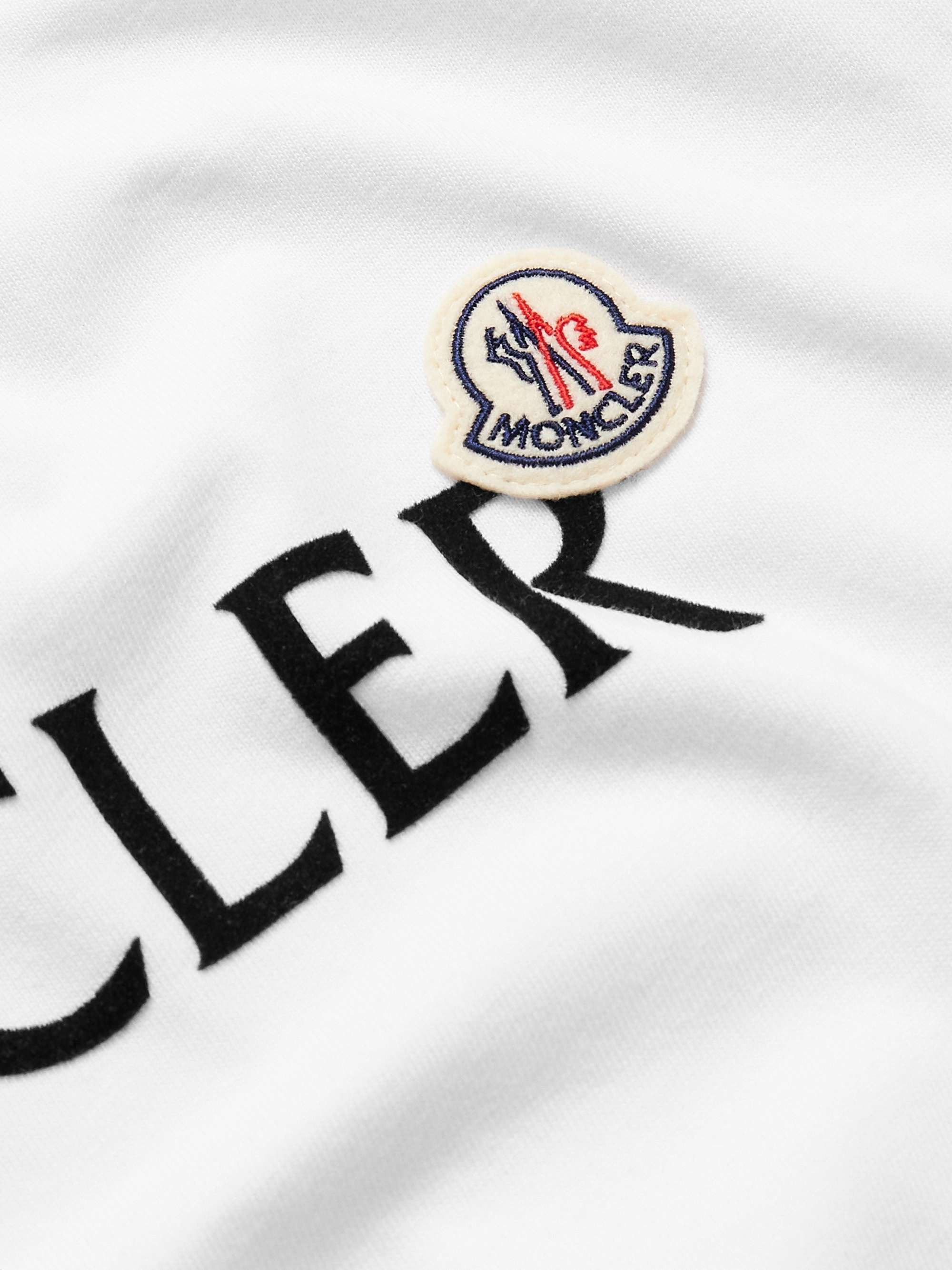 Slim-Fit Logo-Flocked Cotton-Jersey T-Shirt view