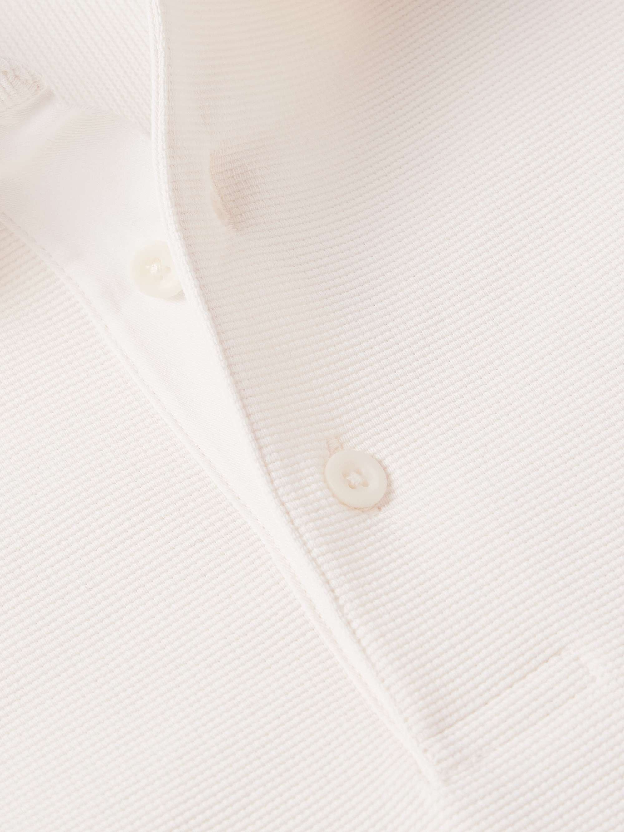 Waffle-Knit Cotton-Blend Polo Shirt view