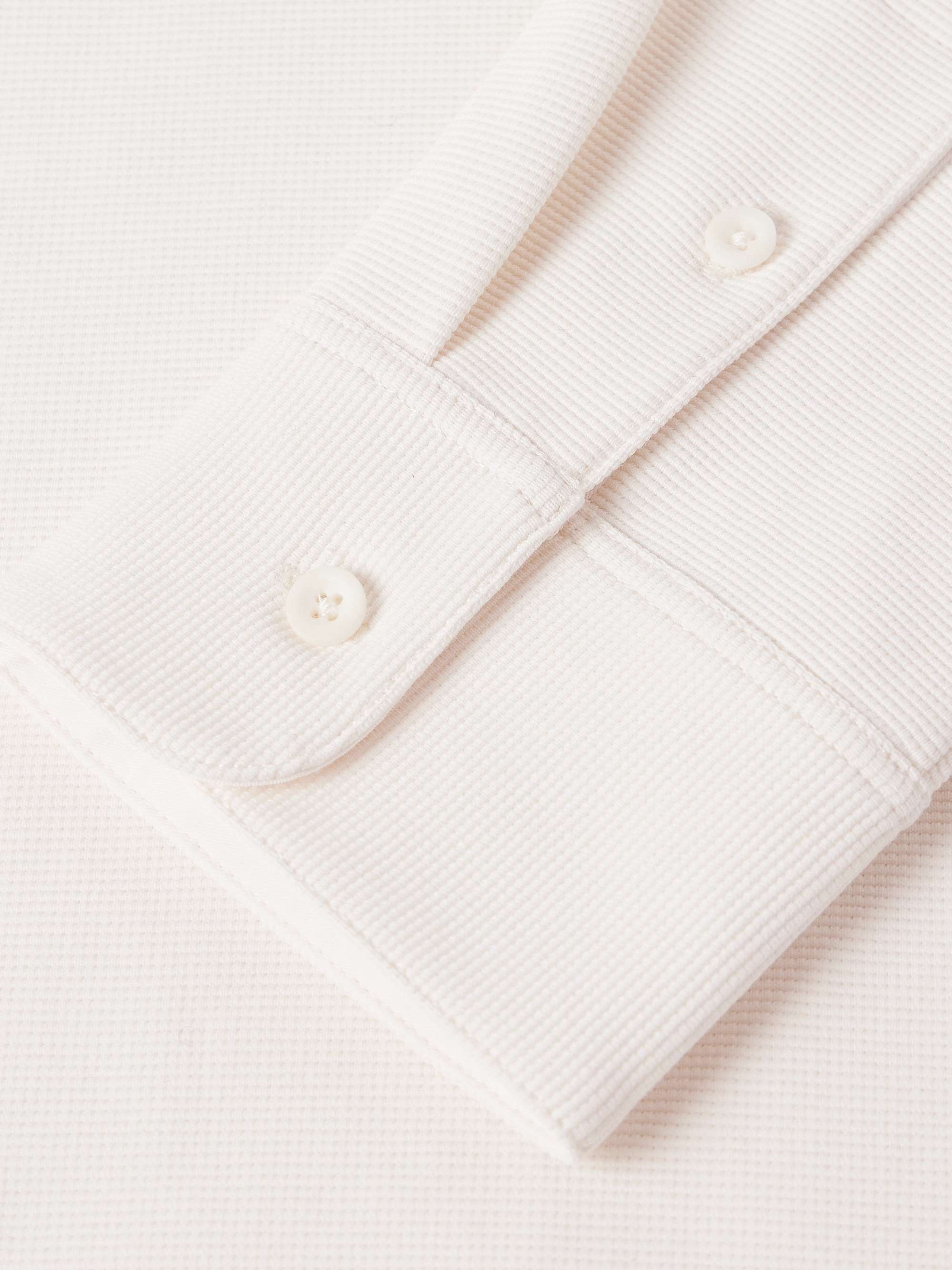 Waffle-Knit Cotton-Blend Polo Shirt view