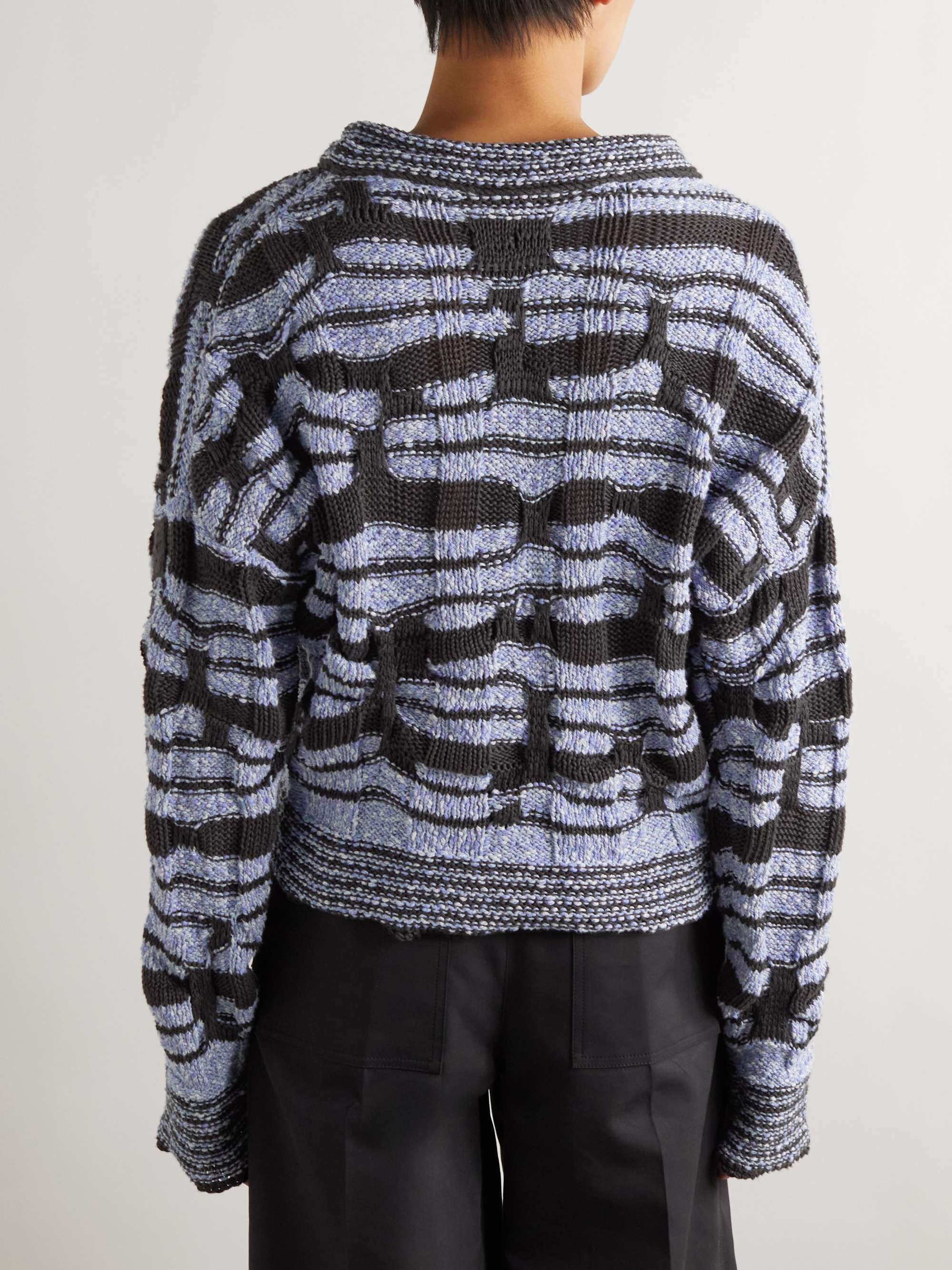 Jacquard-Knitted Cotton Sweater view