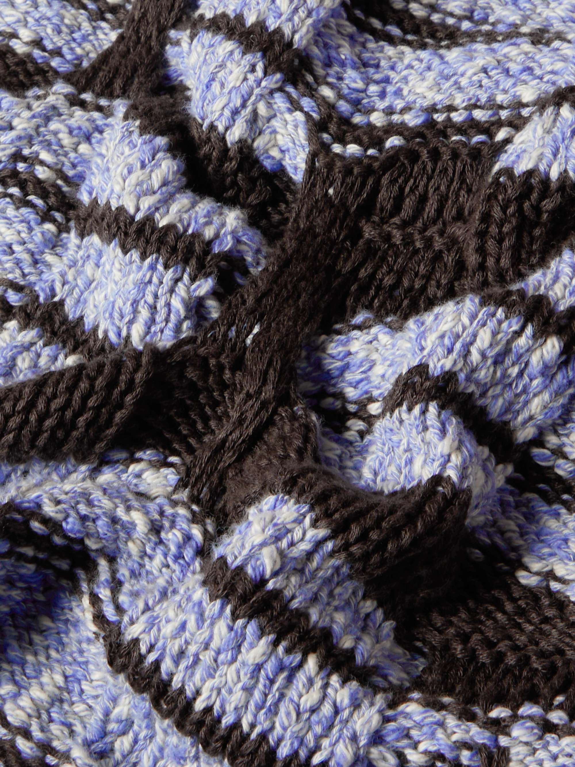 Jacquard-Knitted Cotton Sweater view