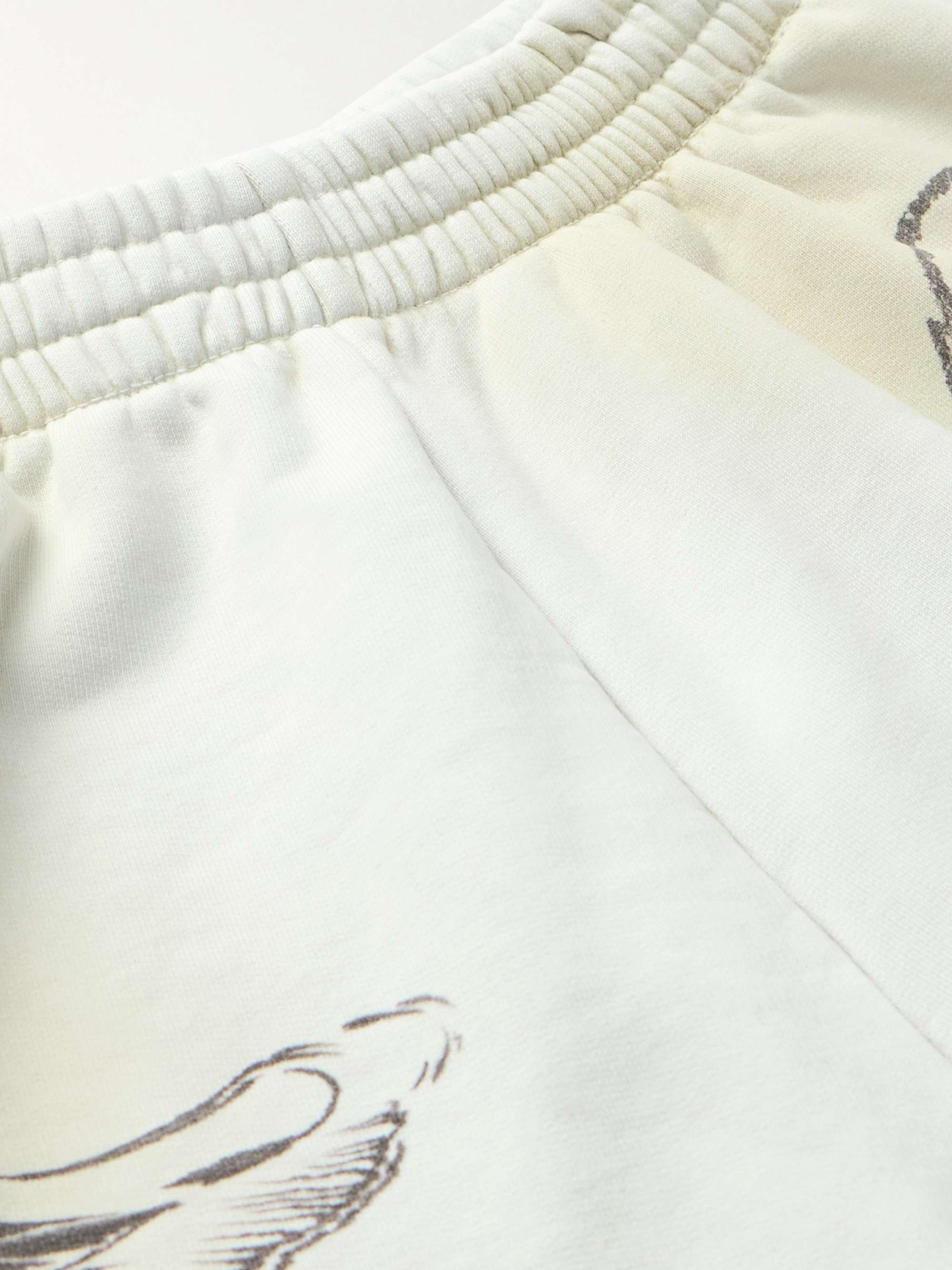 Wide-Leg Printed Distressed Cotton-Jersey Sweatpants view