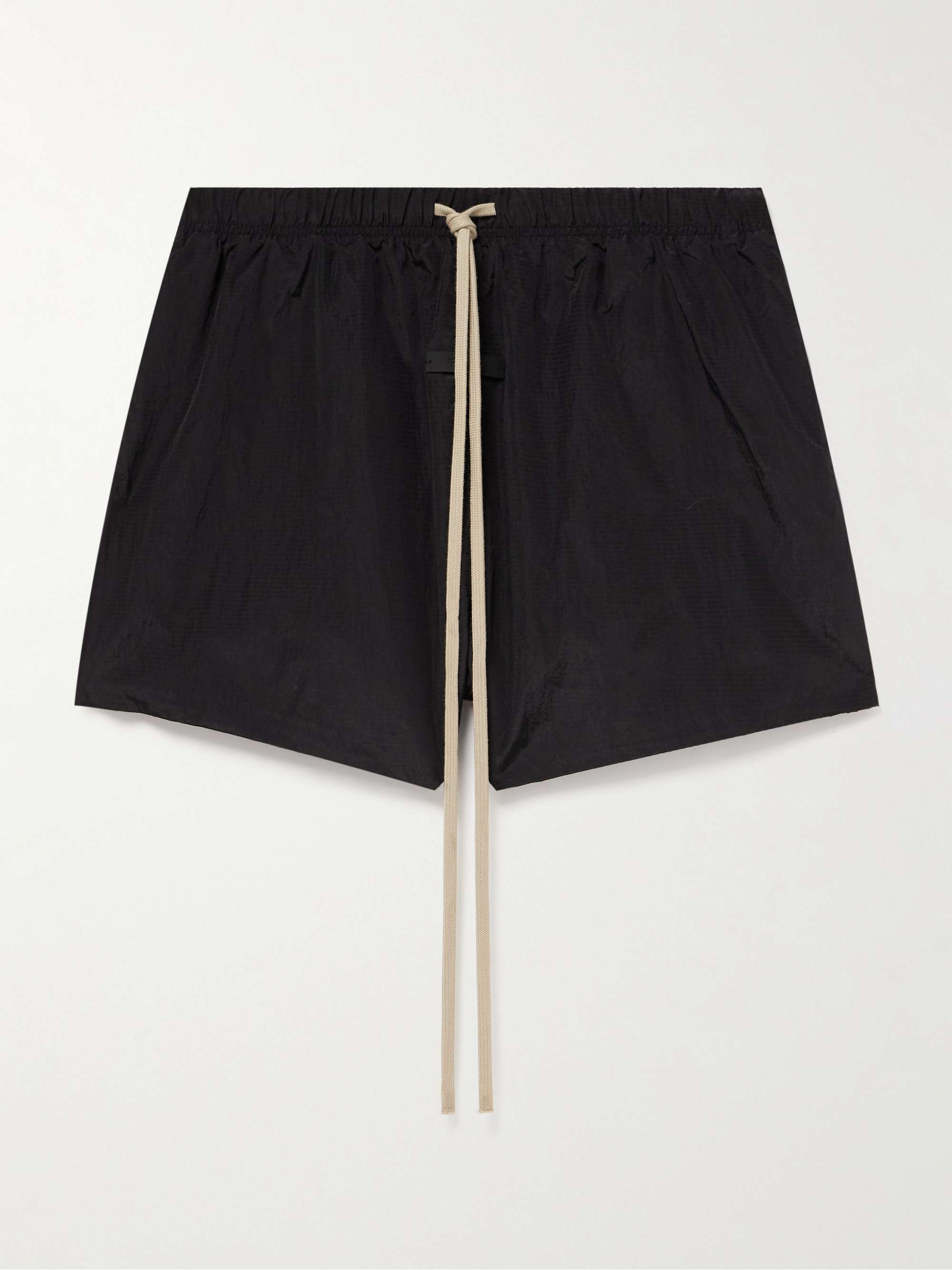 Wide-Leg Logo-Appliquéd Crinkled Nylon-Ripstop Drawstring Shorts view