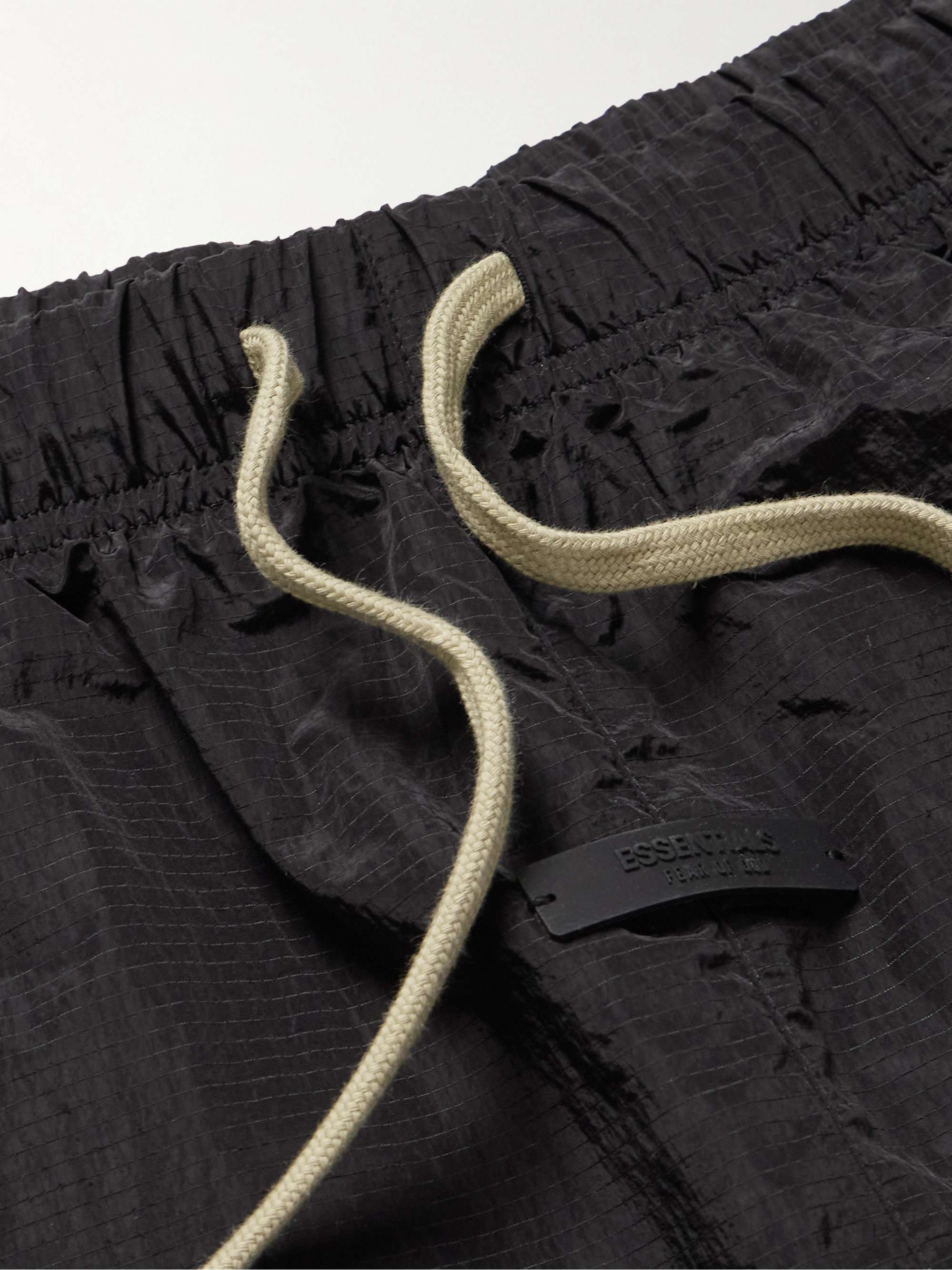 Straight-Leg Crinkled Nylon-Ripstop Drawstring Trousers view