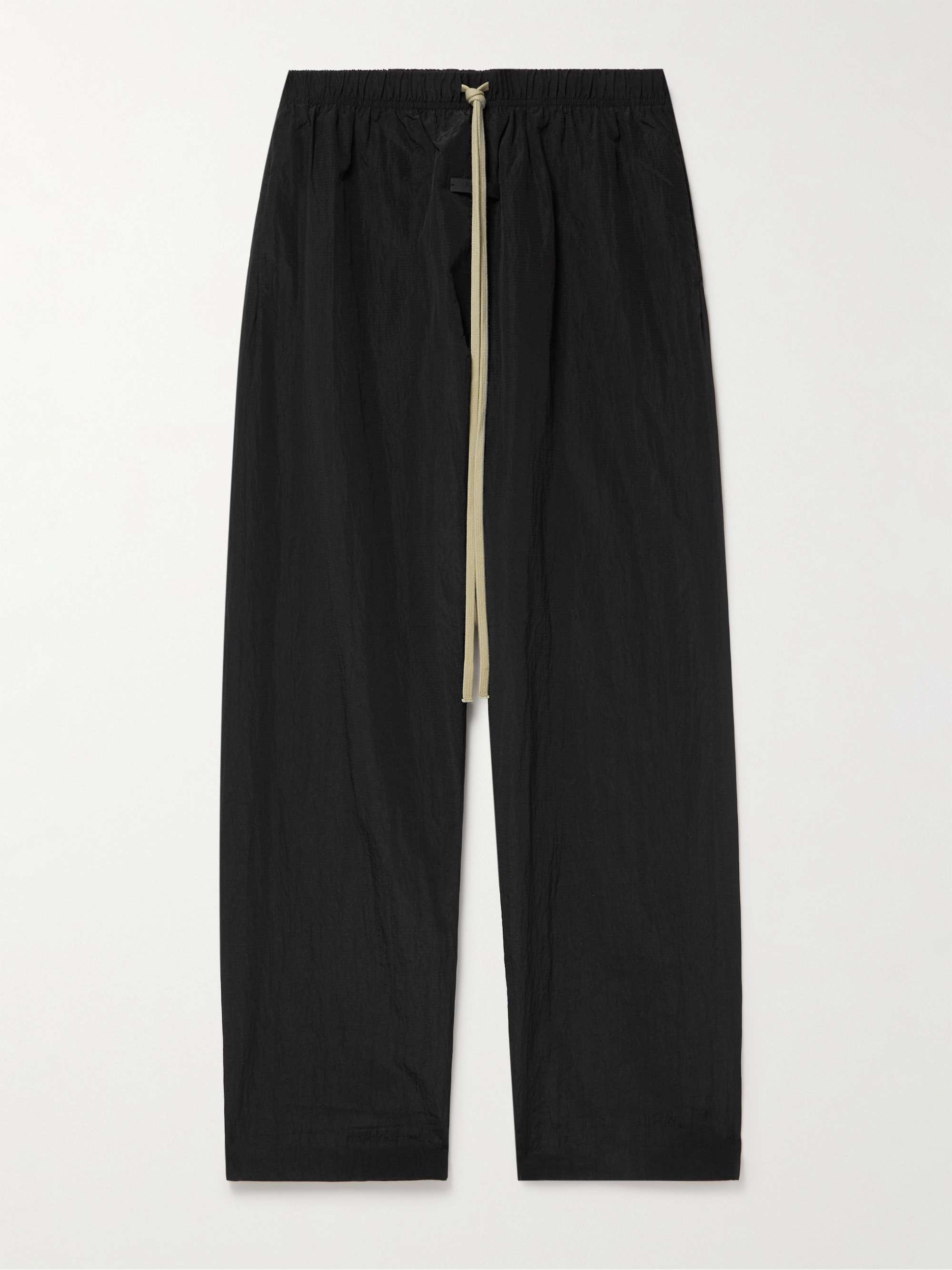 Straight-Leg Crinkled Nylon-Ripstop Drawstring Trousers view