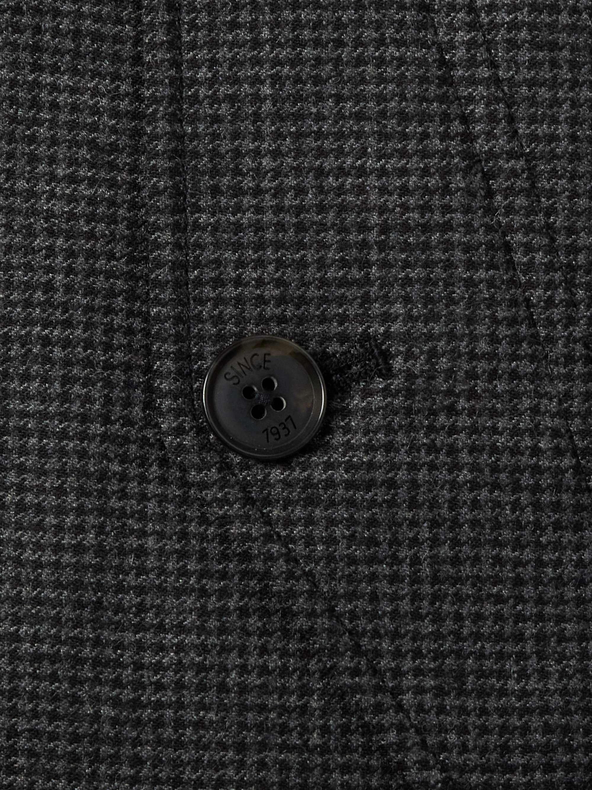 Houndstooth Wool-Blend Zip-Up Bomber Jacket view