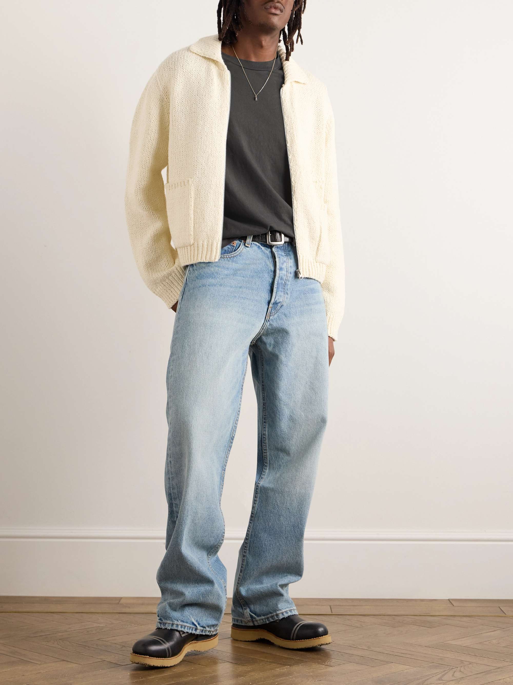 Garment-Dyed Embroidered Cotton-Jersey T-Shirt view