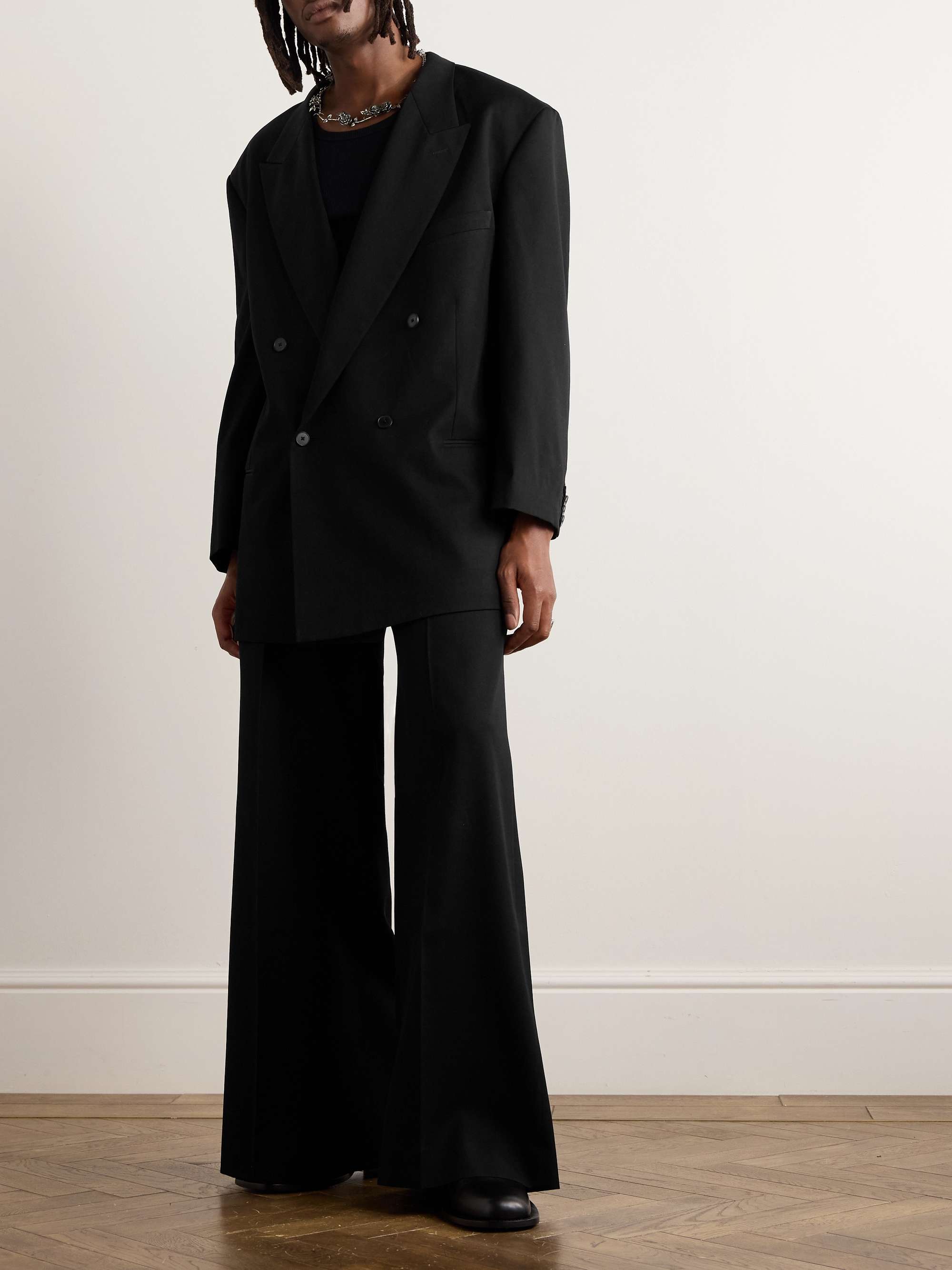 Boiler Room Oversized Double-Breasted Wool-Gabardine Blazer view
