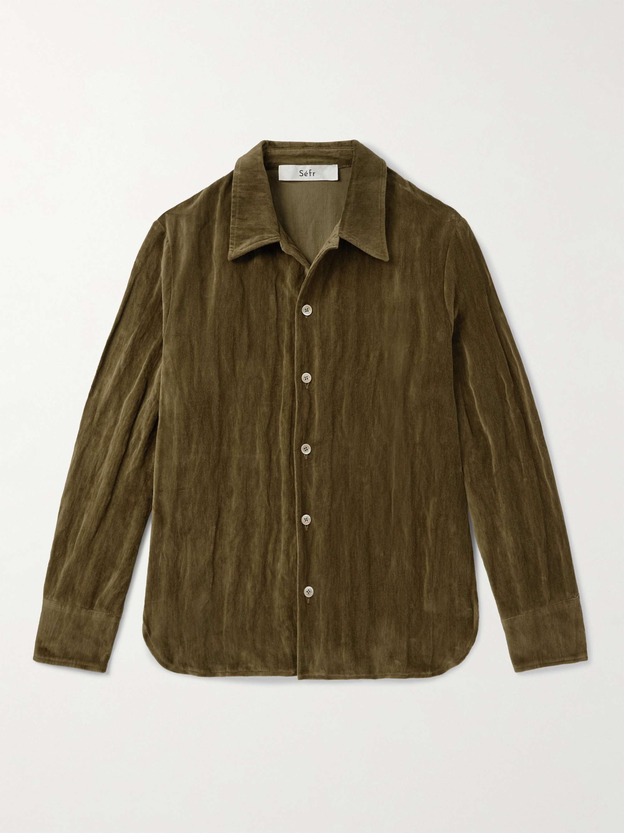 Ignacio Metallic Cotton-Blend Velvet Shirt view