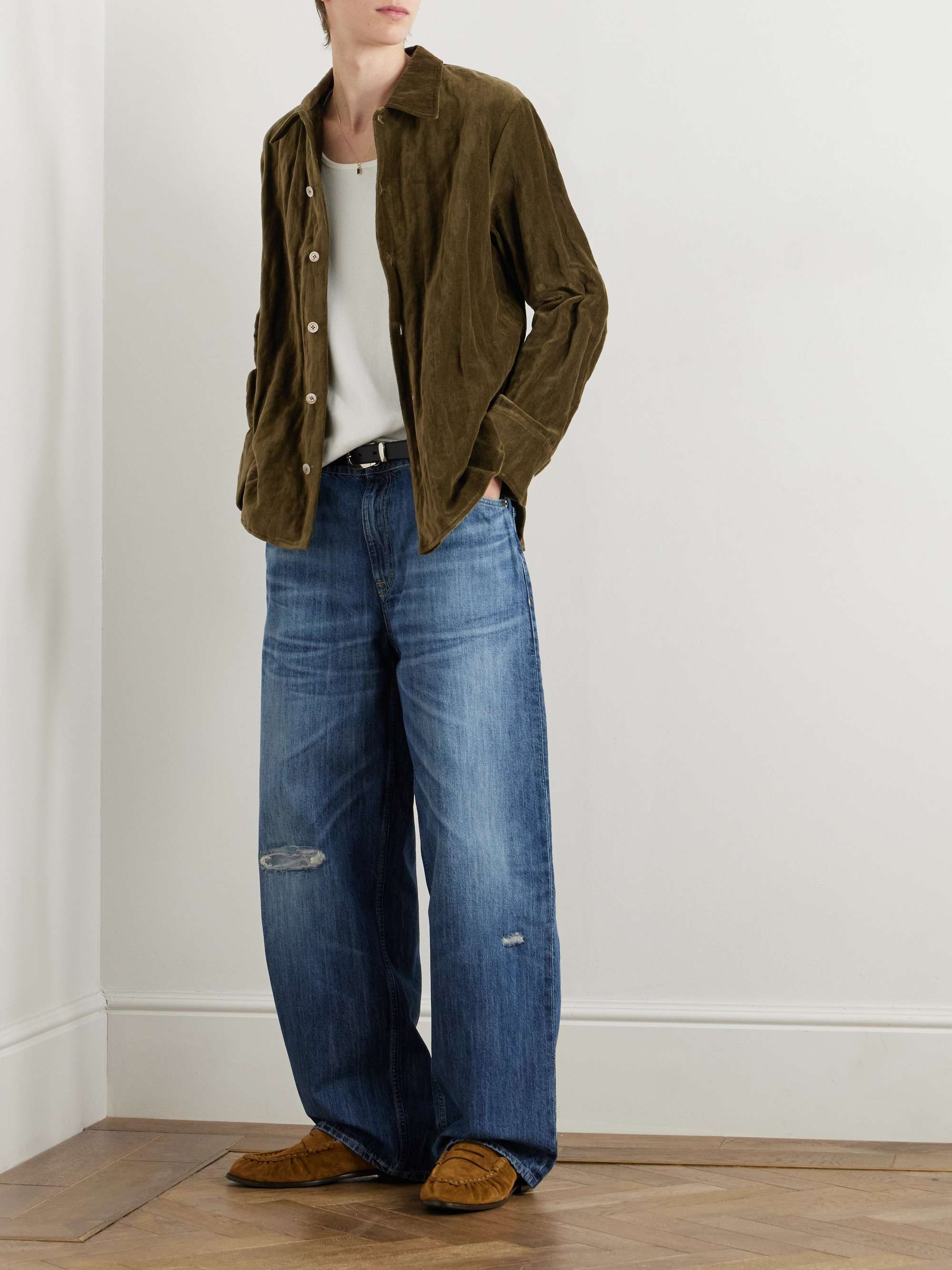 Ignacio Metallic Cotton-Blend Velvet Shirt view