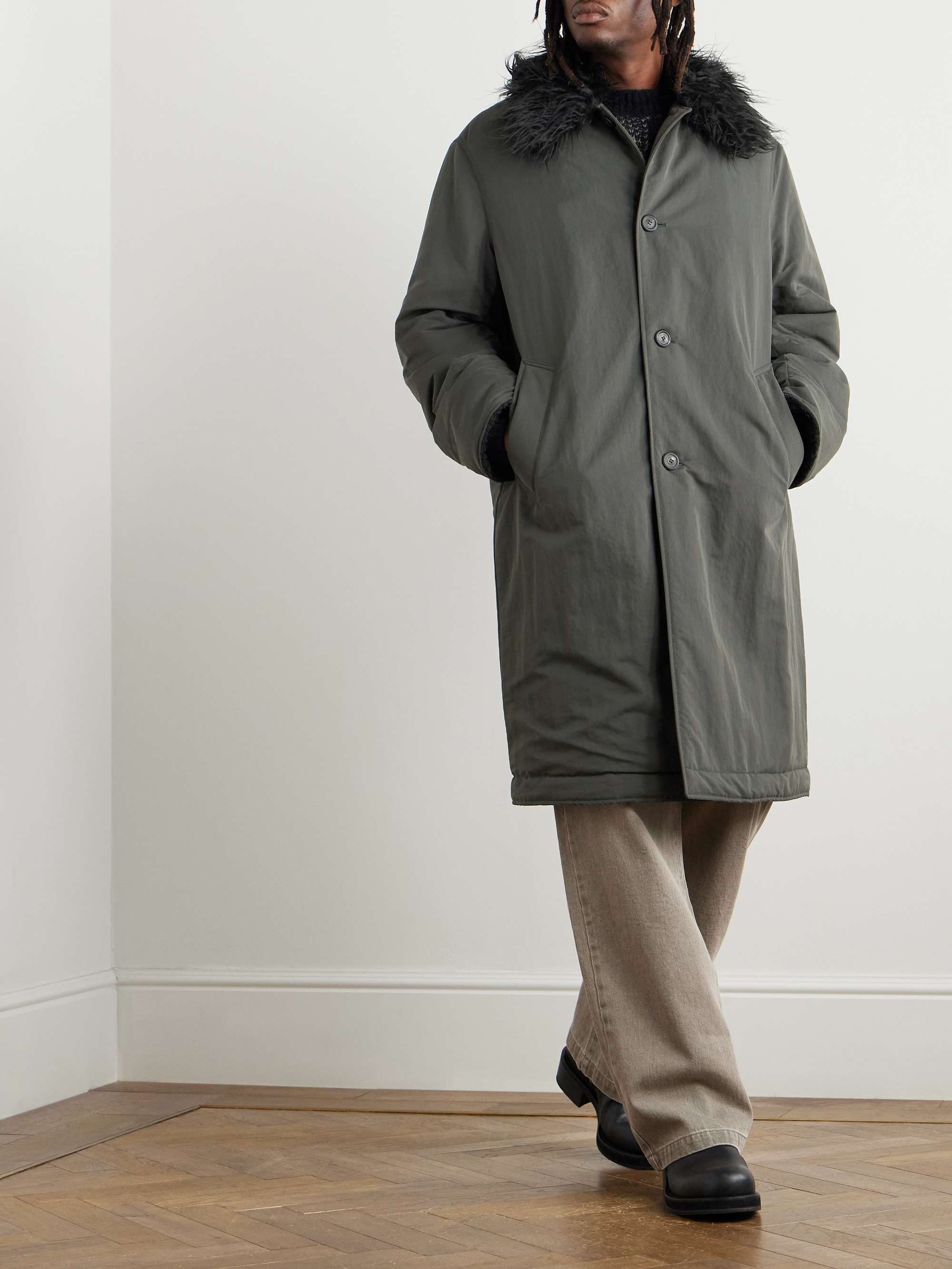 Polar Faux Fur-Trimmed Tech-Shell Coat view