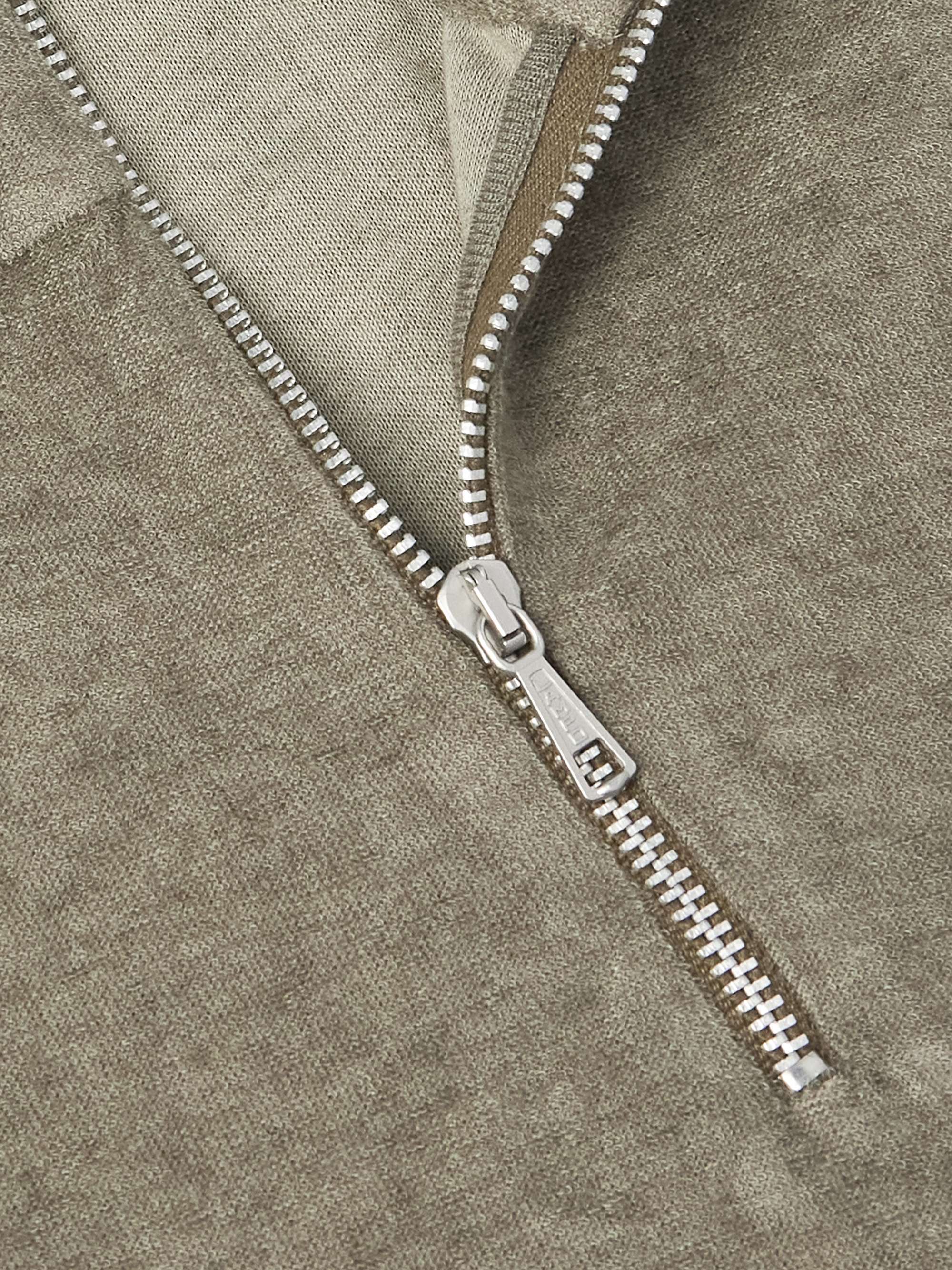 Slim-Fit TENCEL™ Lyocell, Cotton and Wool-Blend Half-Zip Sweater view