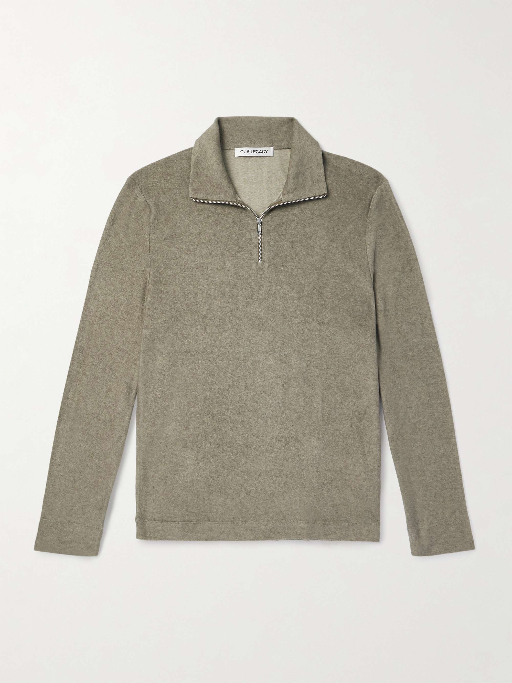 Slim-Fit TENCEL™ Lyocell, Cotton and Wool-Blend Half-Zip Sweater view