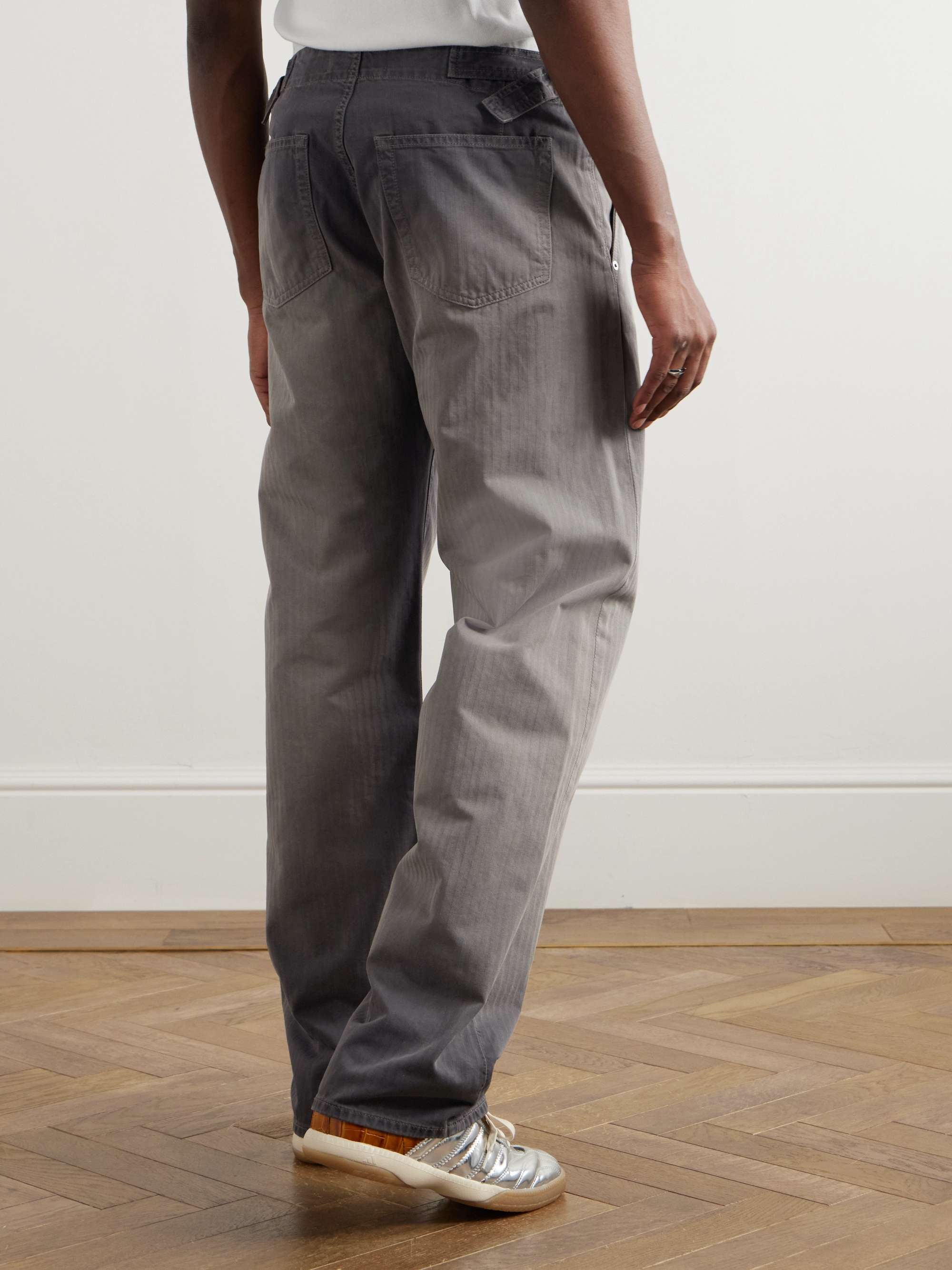 Straight-Leg Herringbone Jeans view