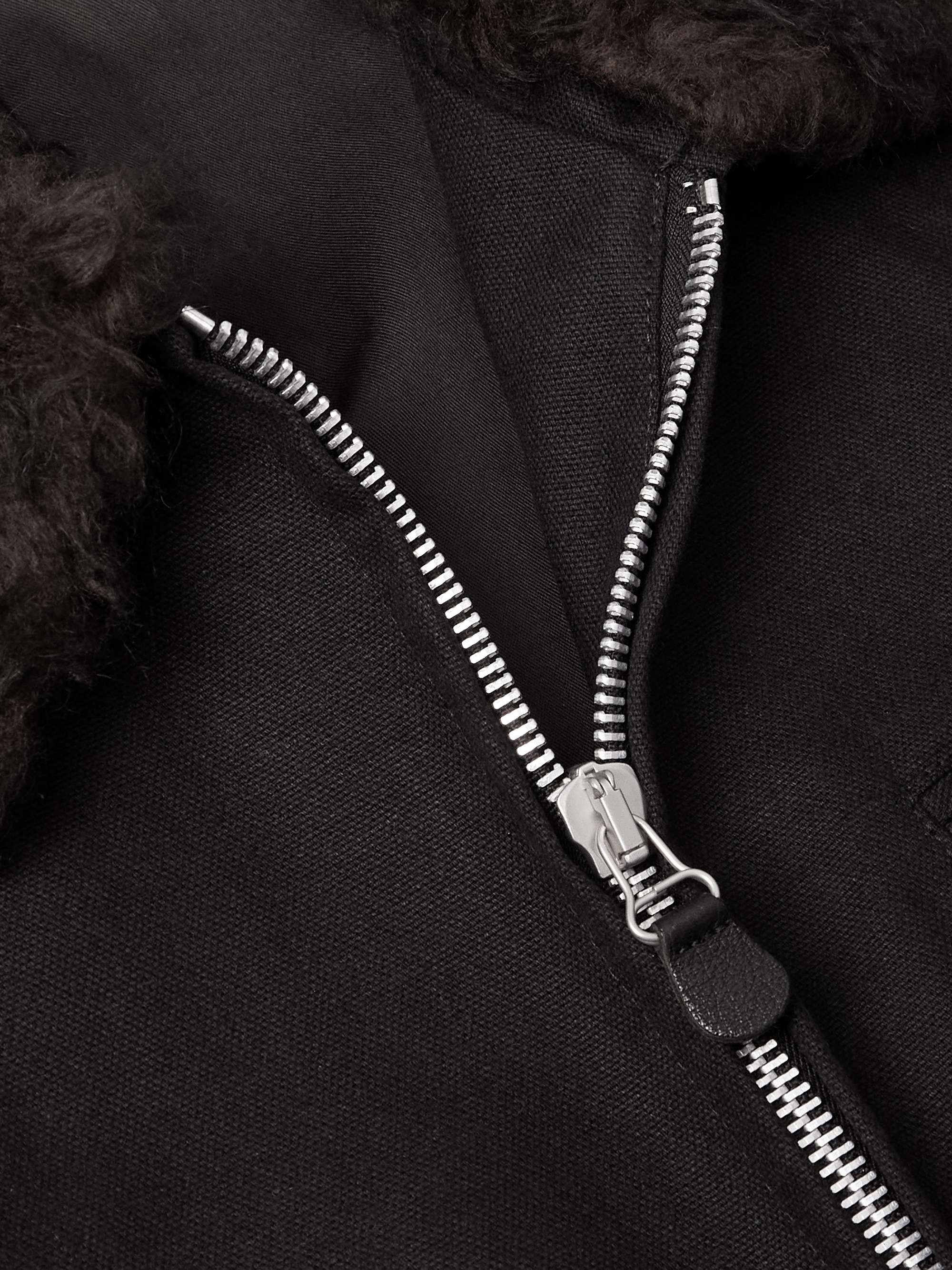 Constructor Faux Fur-Trimmed Canvas Bomber Jacket view