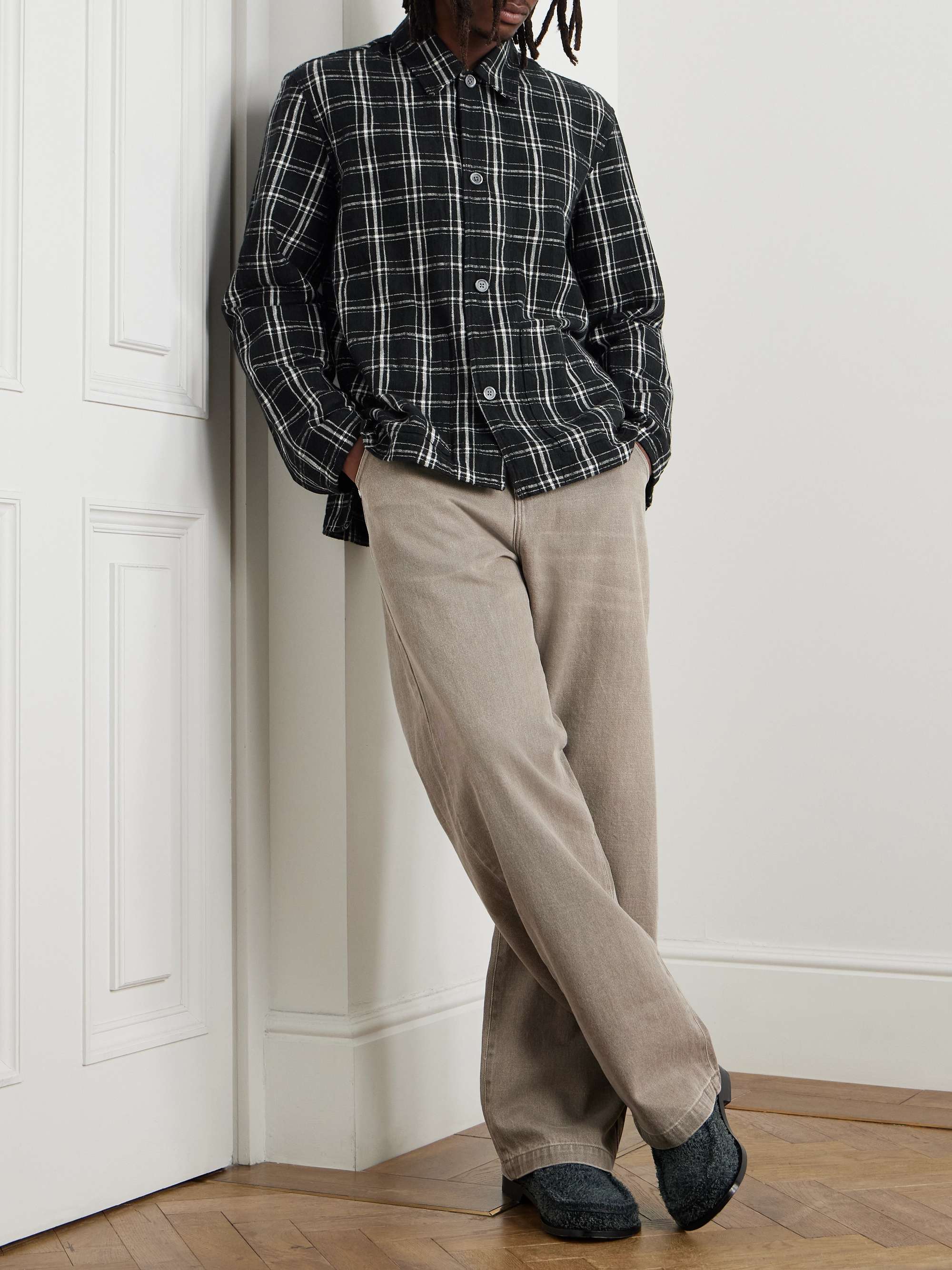 Haven Checked Cotton-Flannel Overshirt view