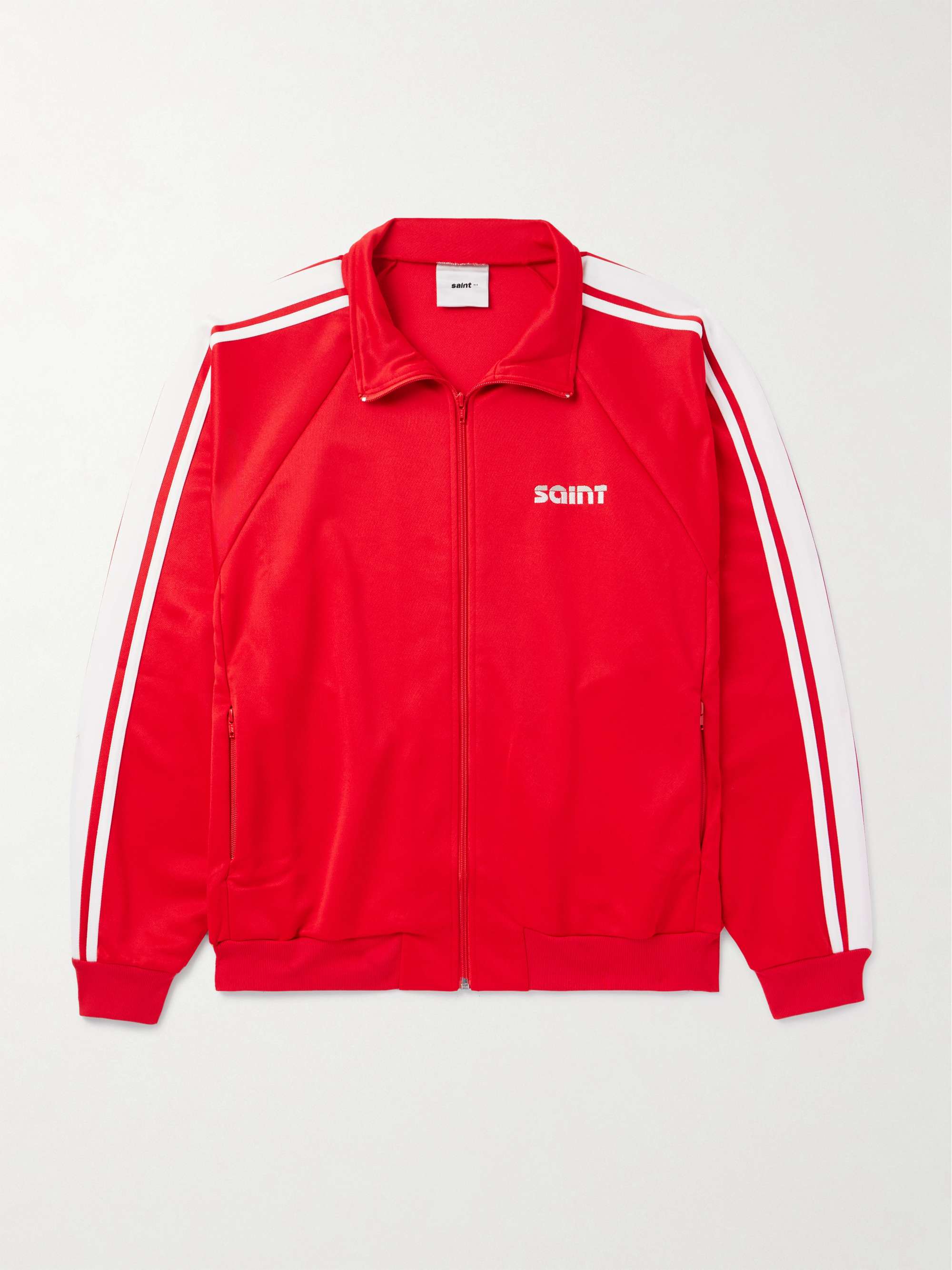 Logo-Embroidered Striped Jersey Track Jacket view