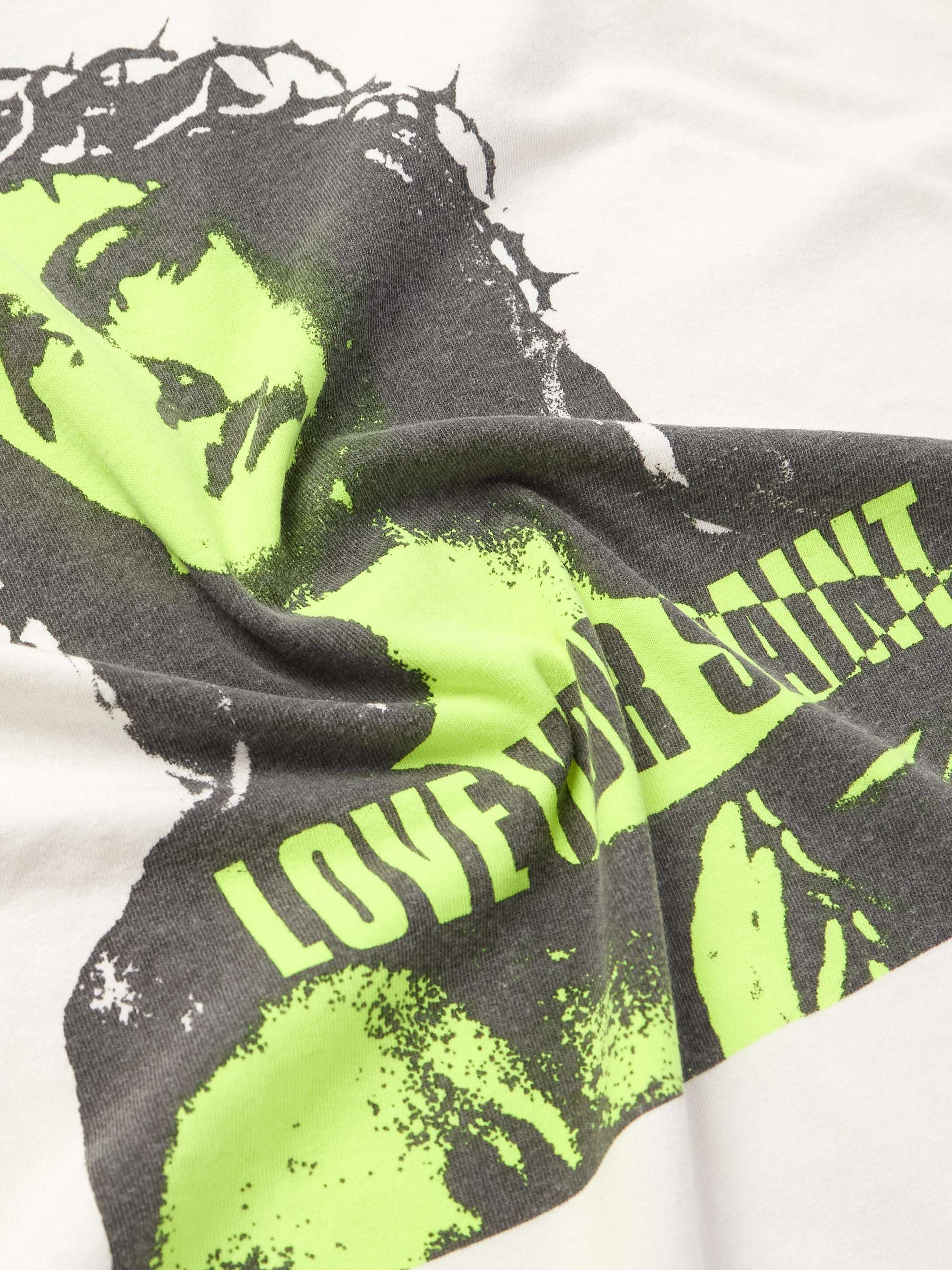 Barb Wire Mary & Love Your Saint Printed Cotton-Jersey T-Shirt view