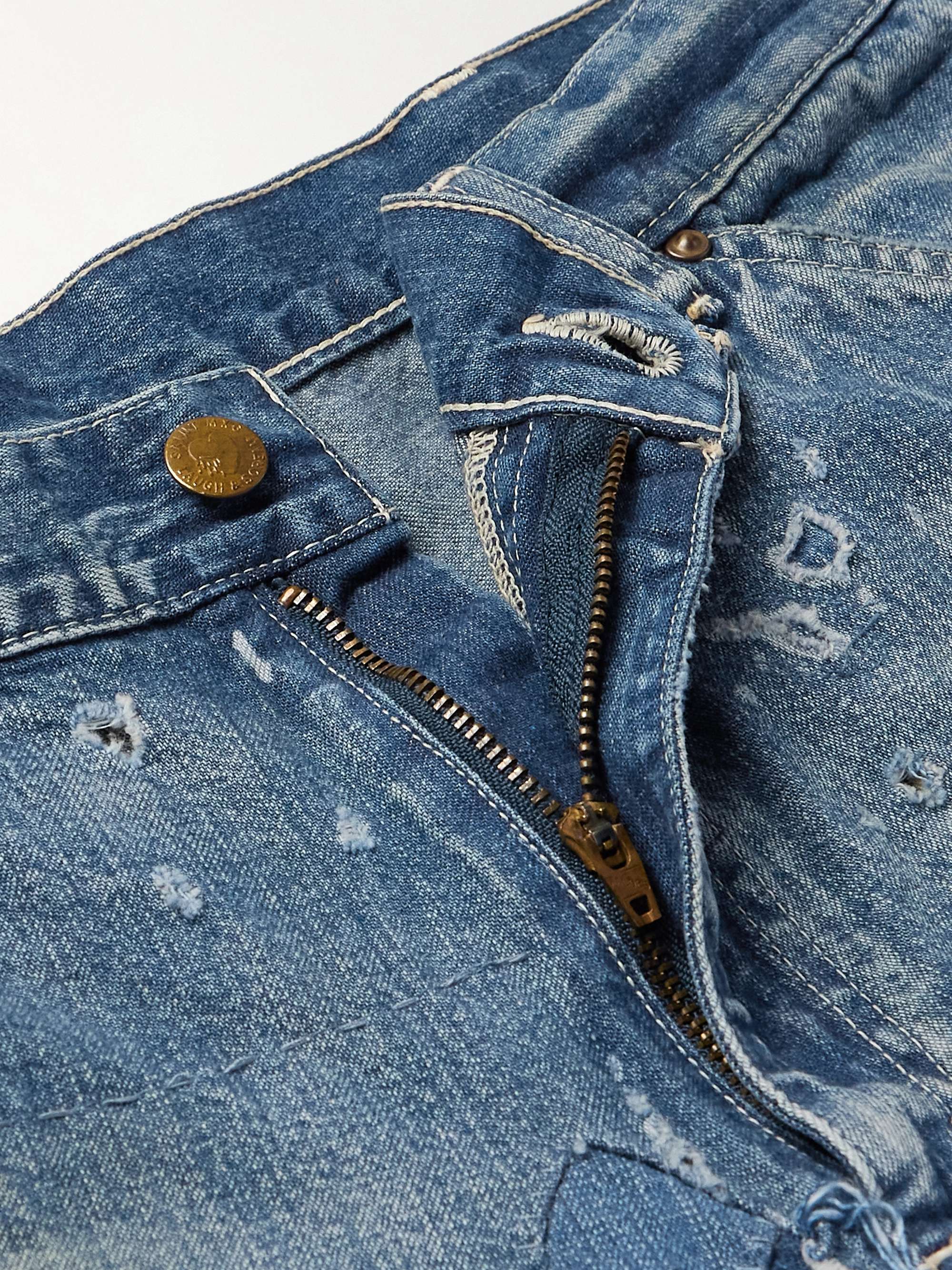 Bootcut Panelled Distressed Jeans view
