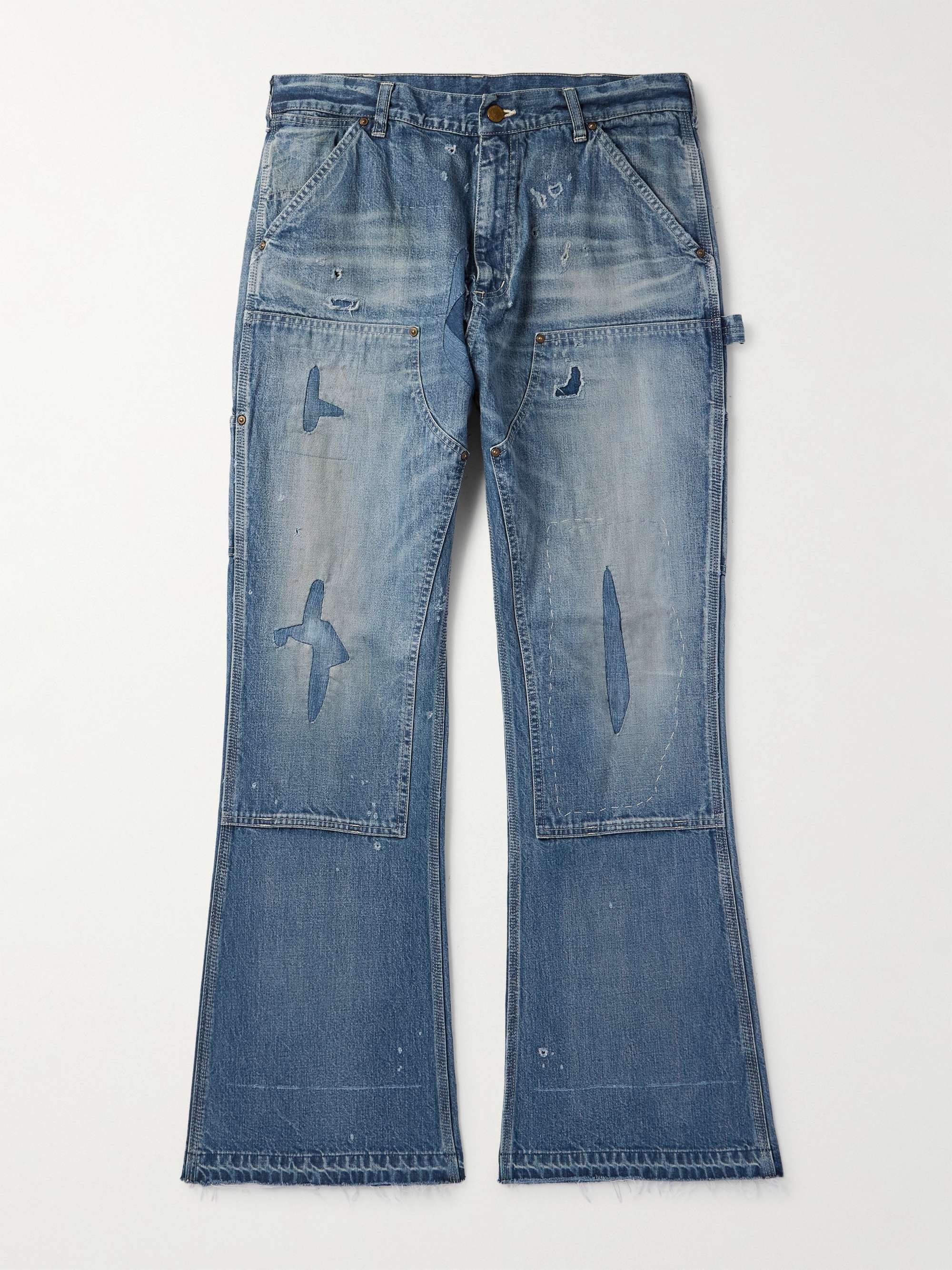 Bootcut Panelled Distressed Jeans view