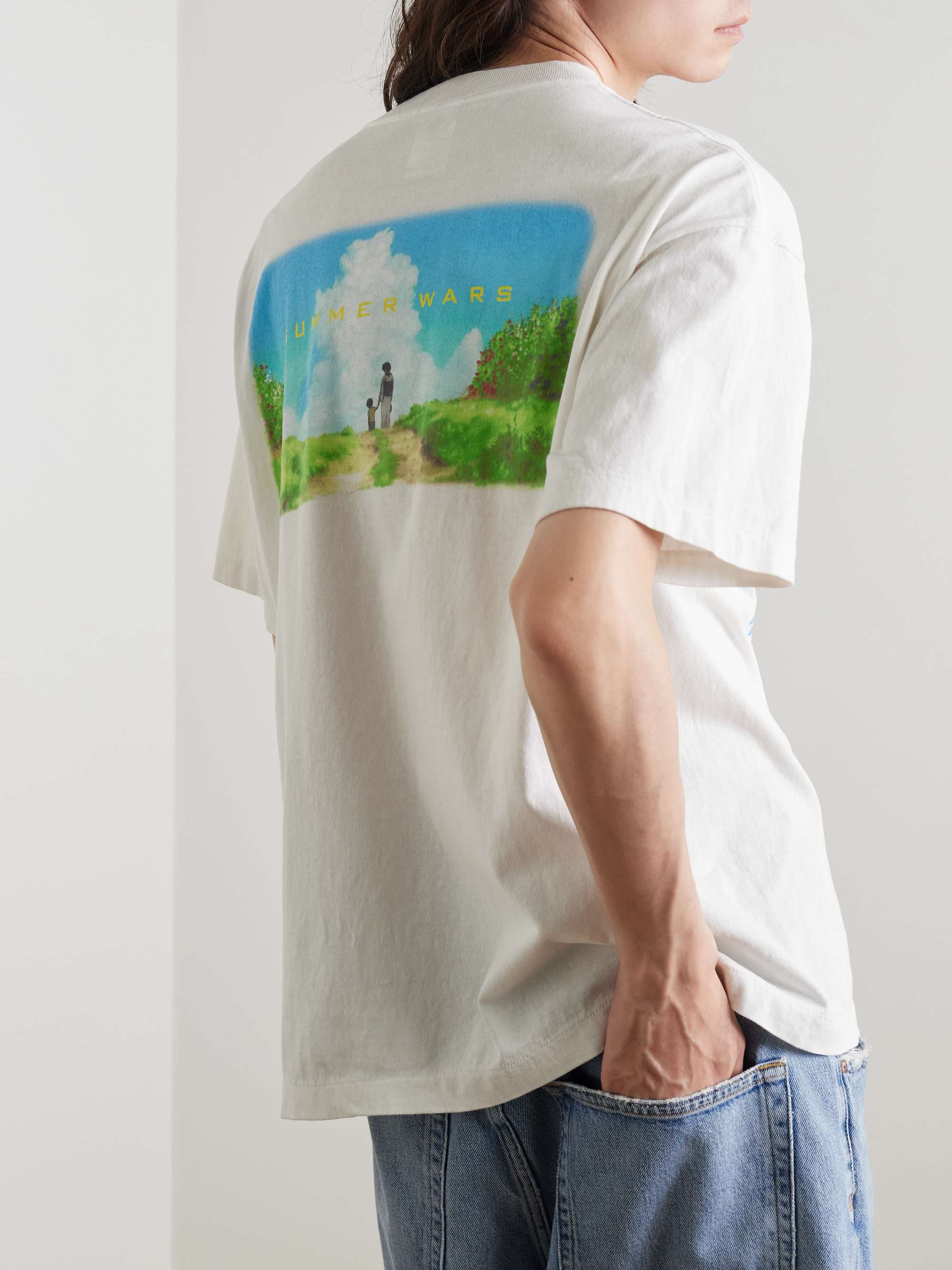 + Summer Wars + GEEKS RULE Printed Cotton-Jersey T-Shirt view