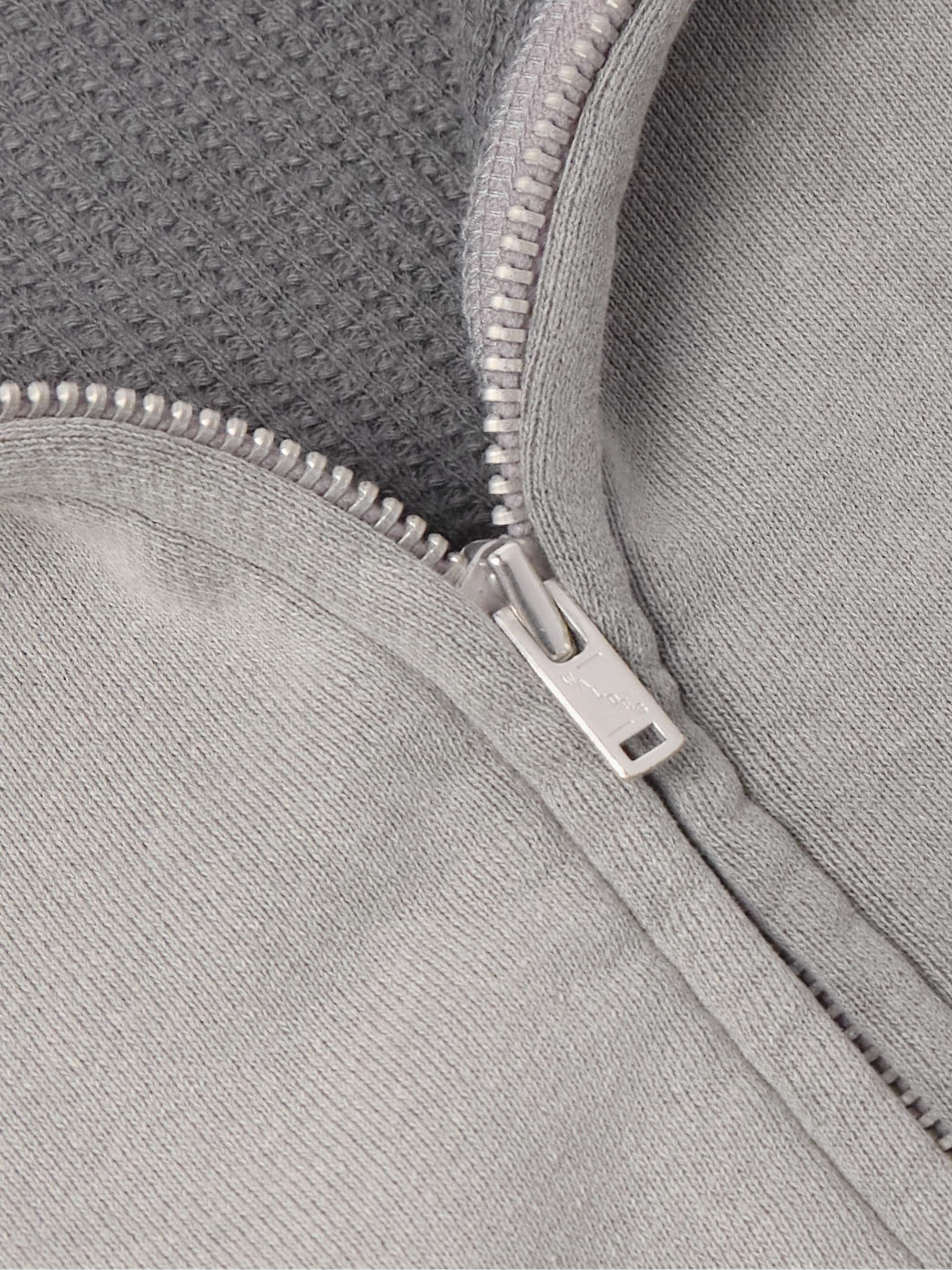 Distressed Cotton-Jersey Zip-Up Hoodie view