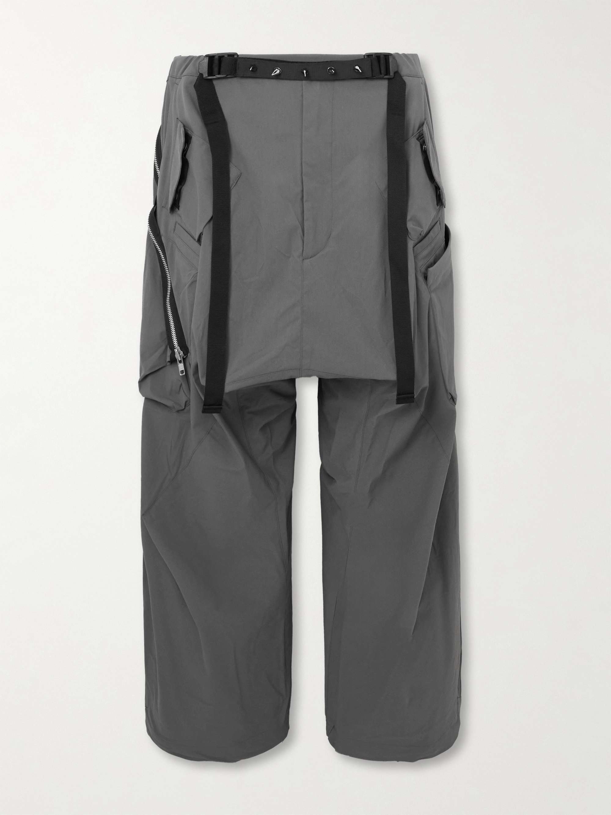P30AL-E Wide-Leg Belted Layered Encapsulated Nylon Cargo Trousers view