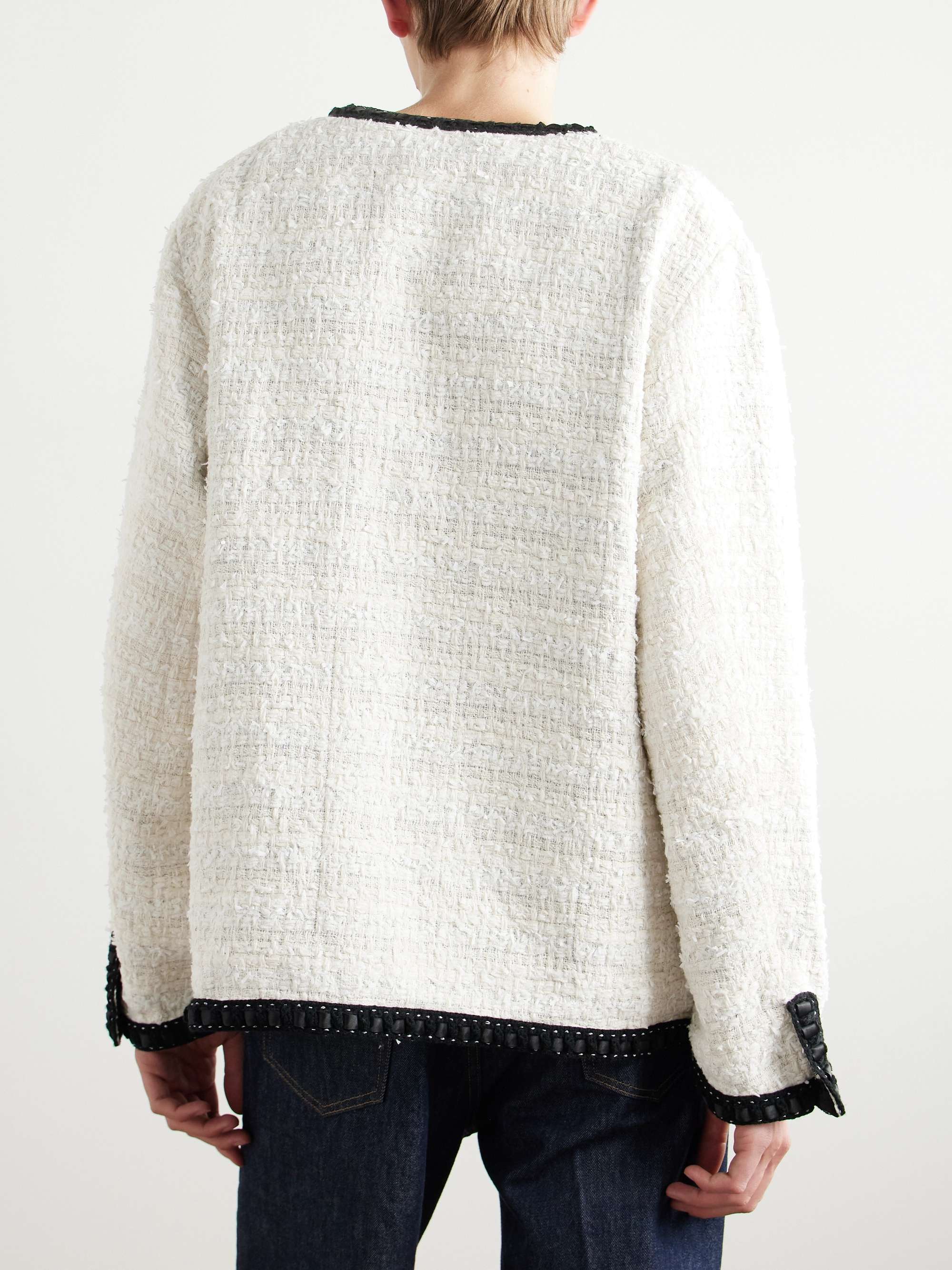 Satin-Trimmed Cotton-Blend Tweed Jacket view