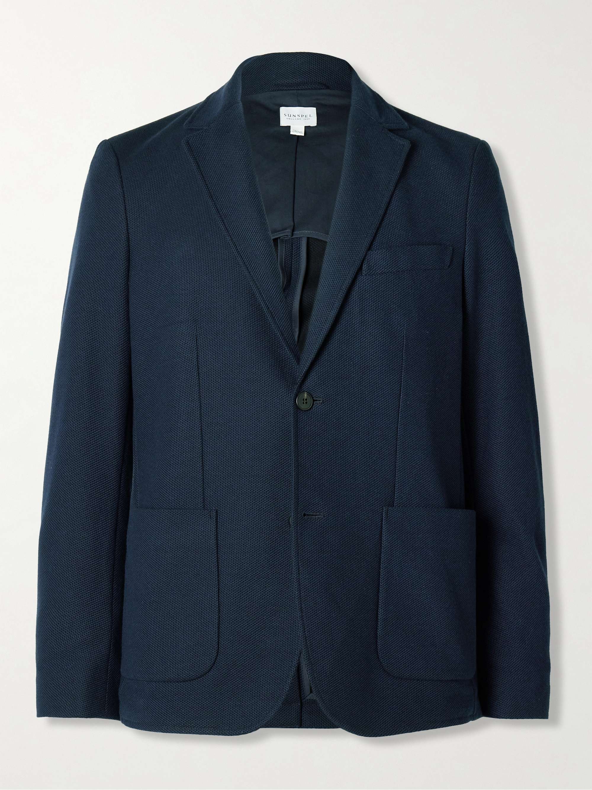 Unstructured Cotton-Piqué Blazer view