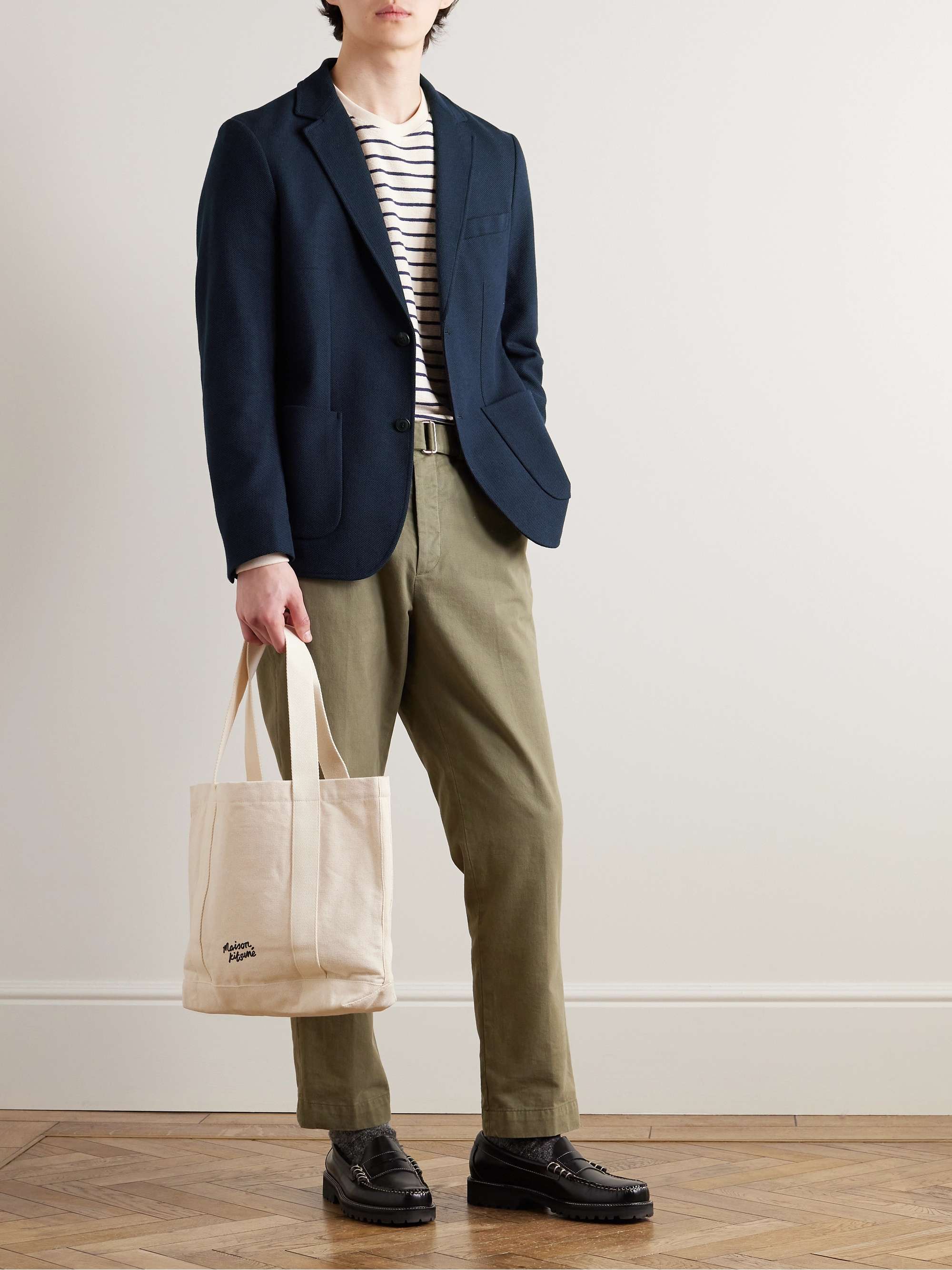 Unstructured Cotton-Piqué Blazer view