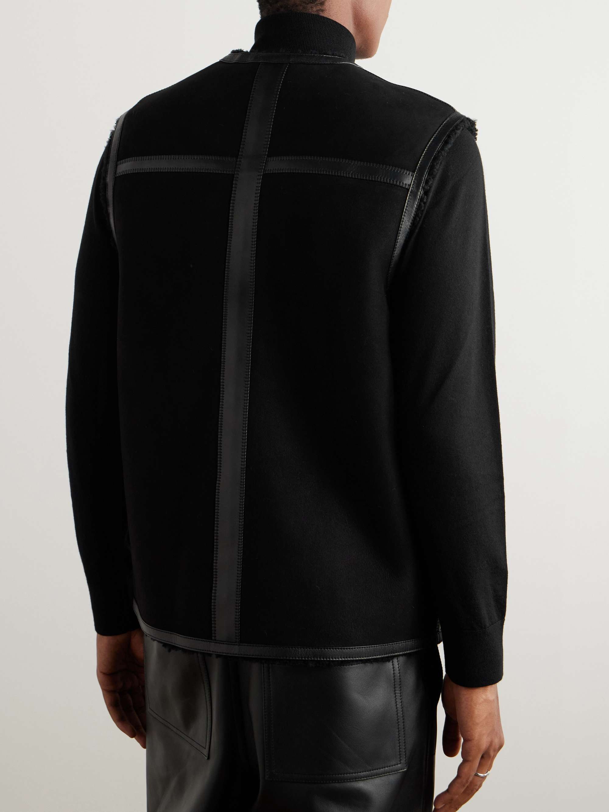 Snowdon Leather-Trimmed Shearling Gilet view