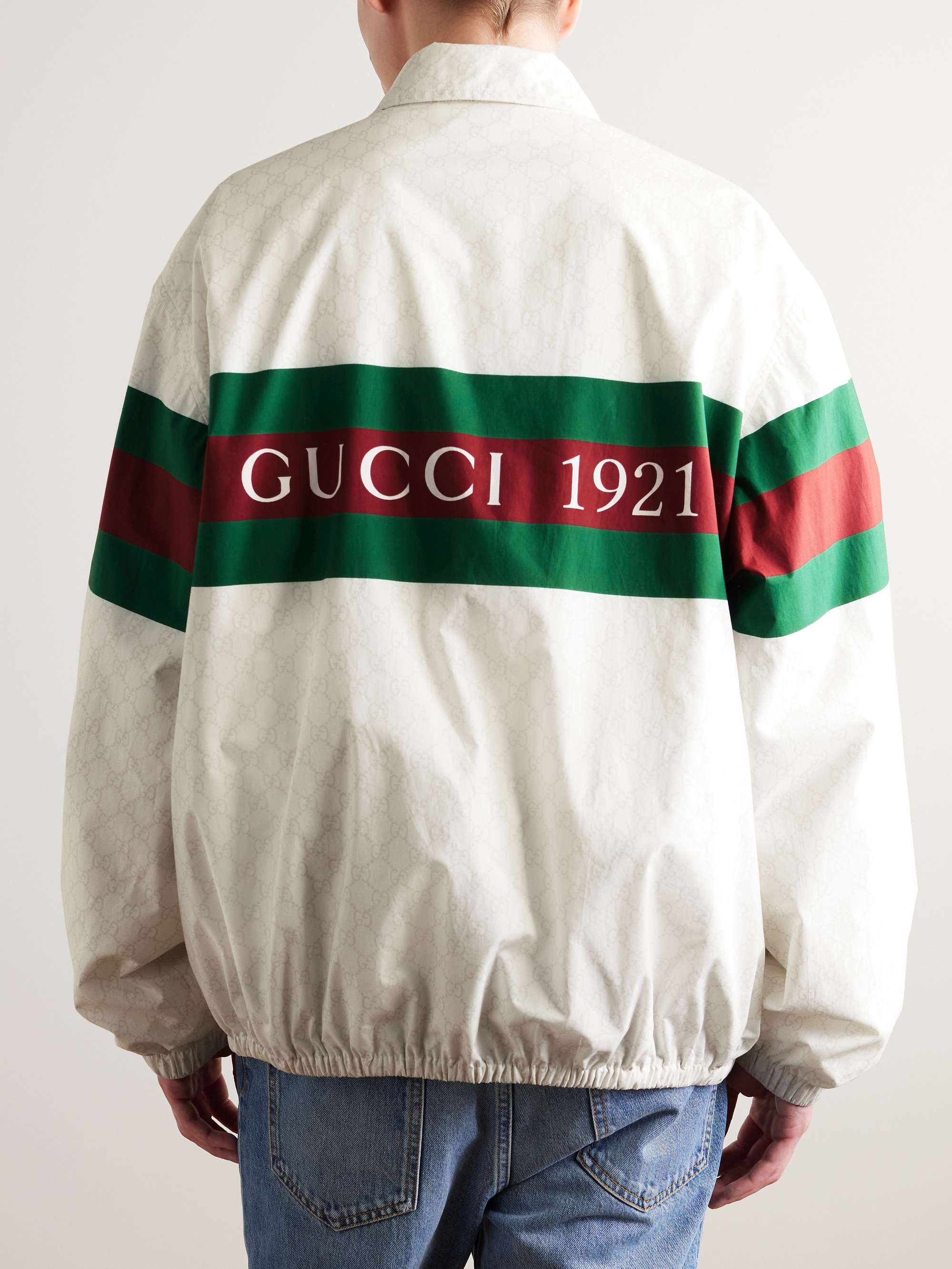 Shell-Trimmed Logo-Print Cotton-Poplin Blouson Jacket view