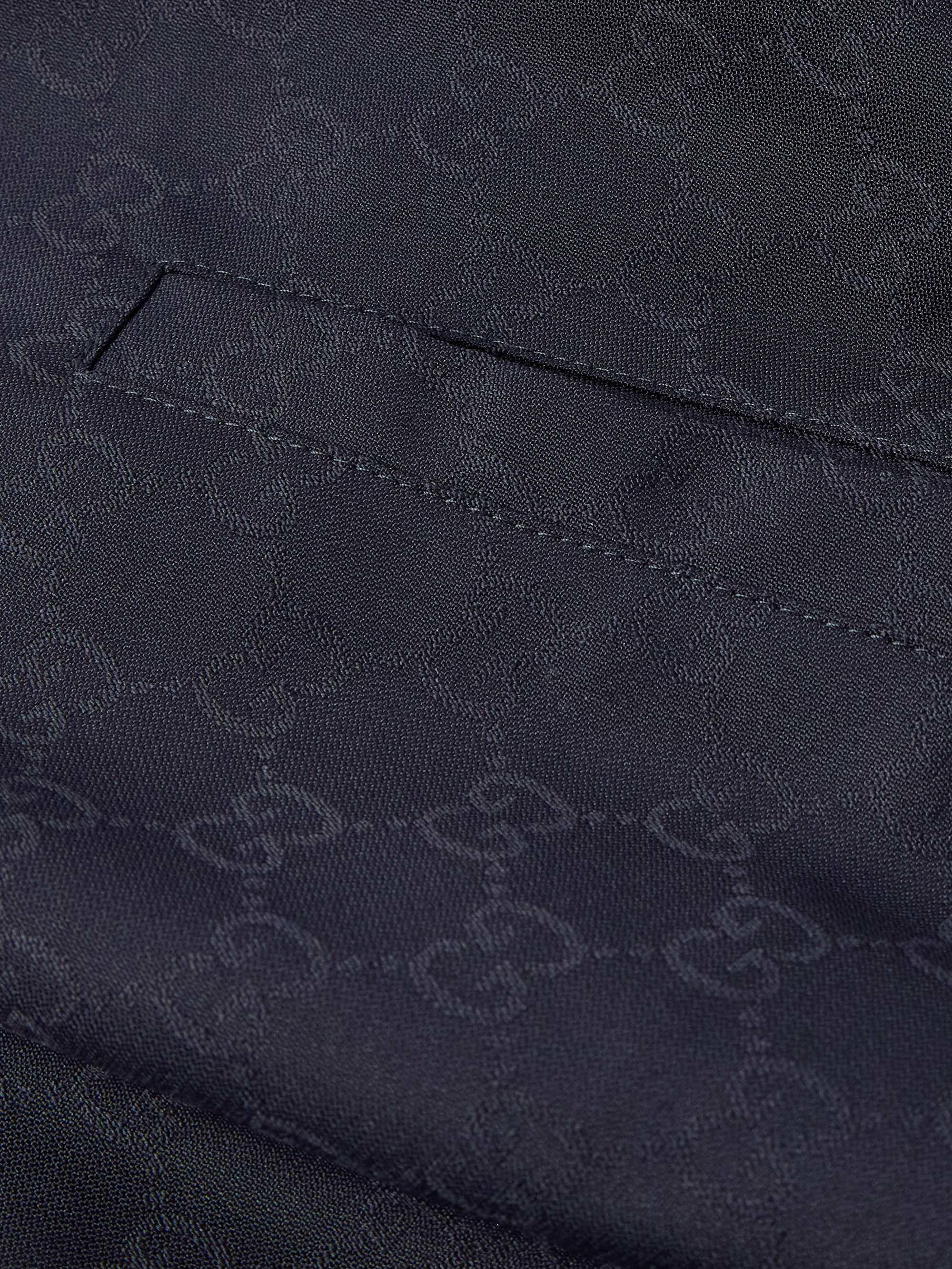 Reversible Logo-Jacquard Cotton Bomber Jacket view