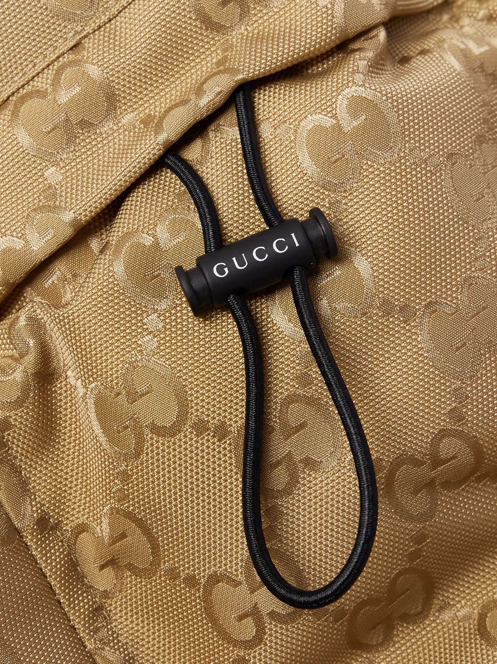 Two-Tone Quilted Logo-Jacquard Canvas Hooded Down Jacket view